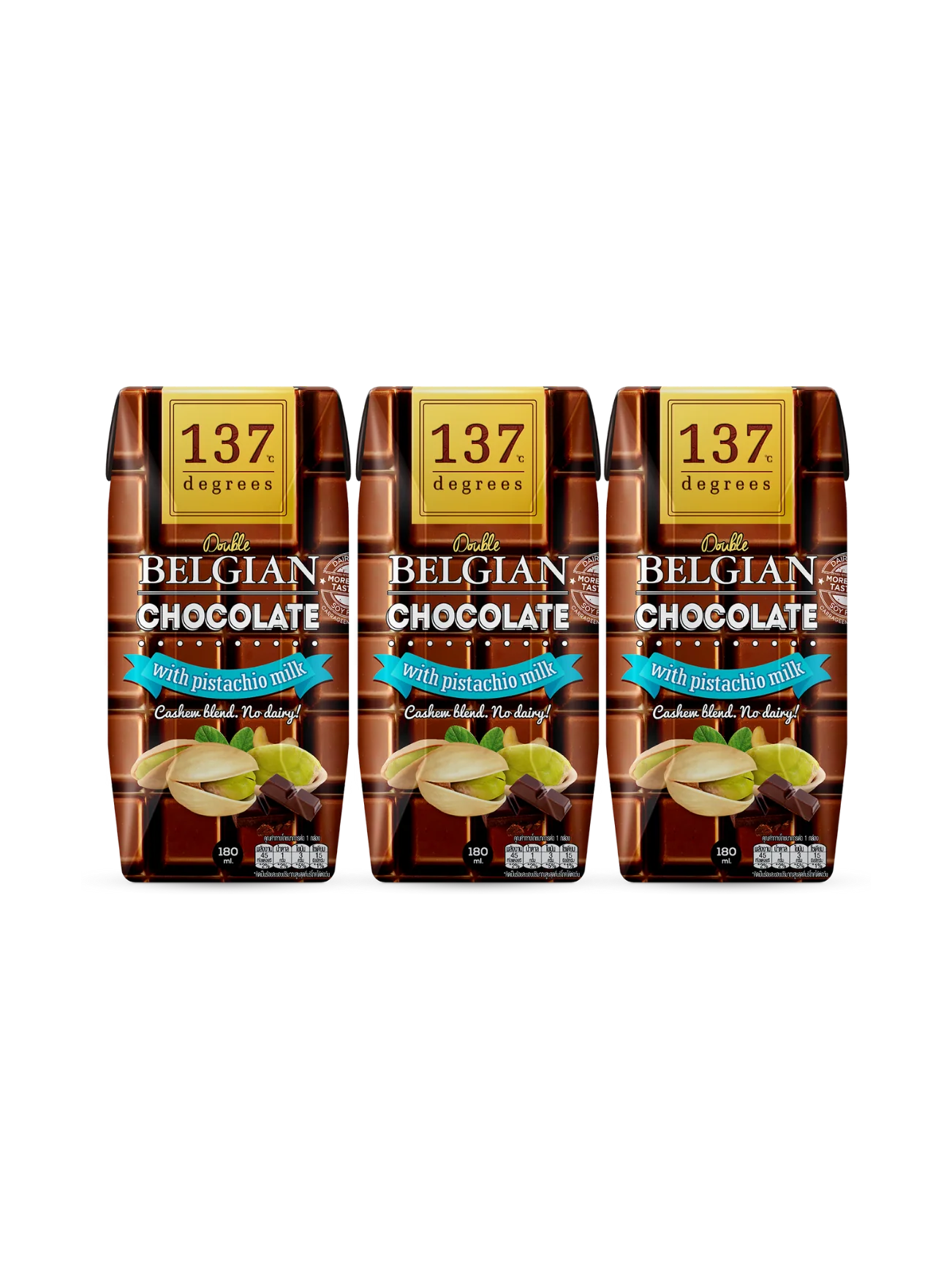 137 DEGREES PISTACHIO MILK BELGIAN CHOC 3X180ML