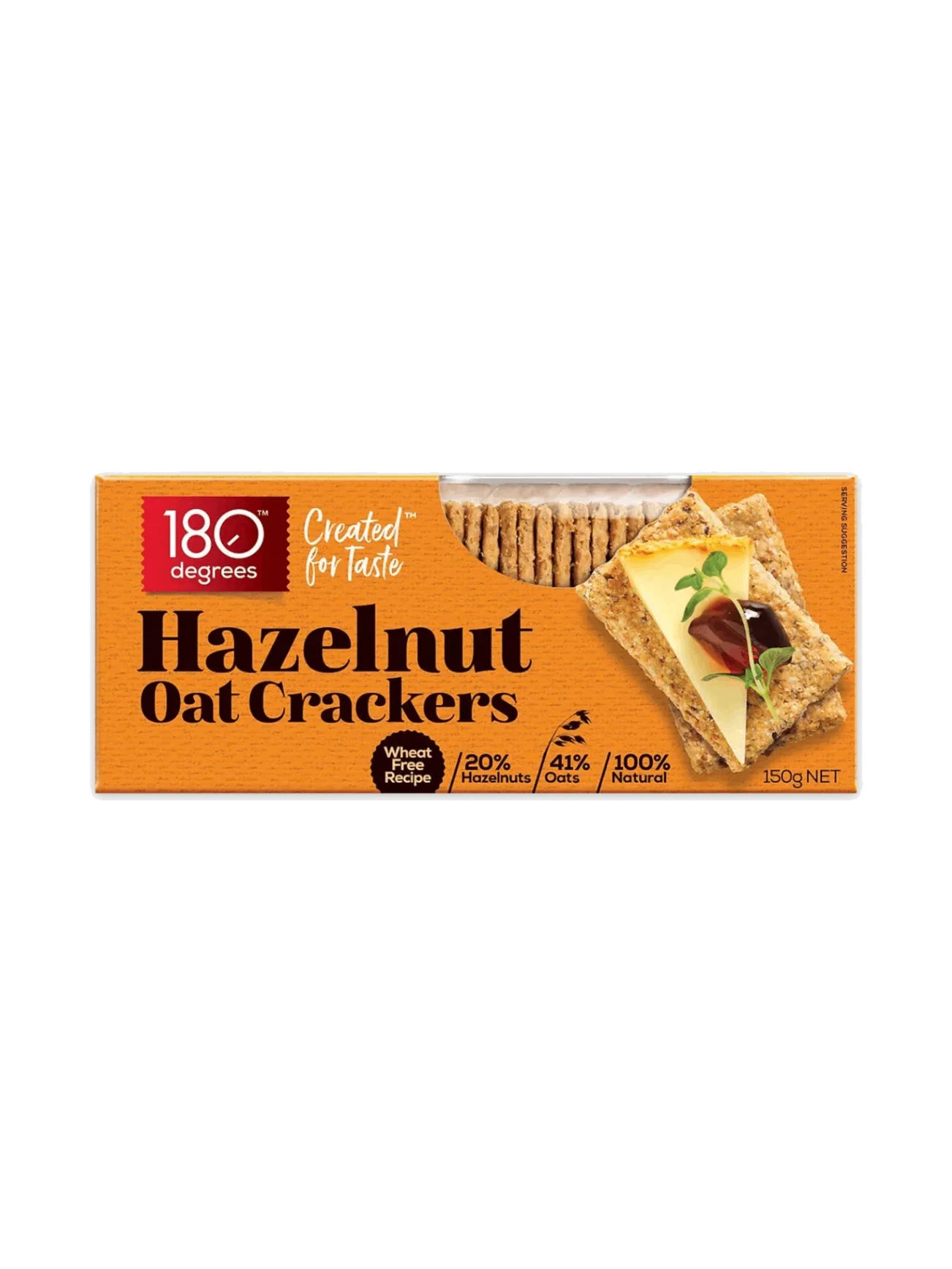 180 DEGREES HAZELNUT OAT CRACKERS 150G