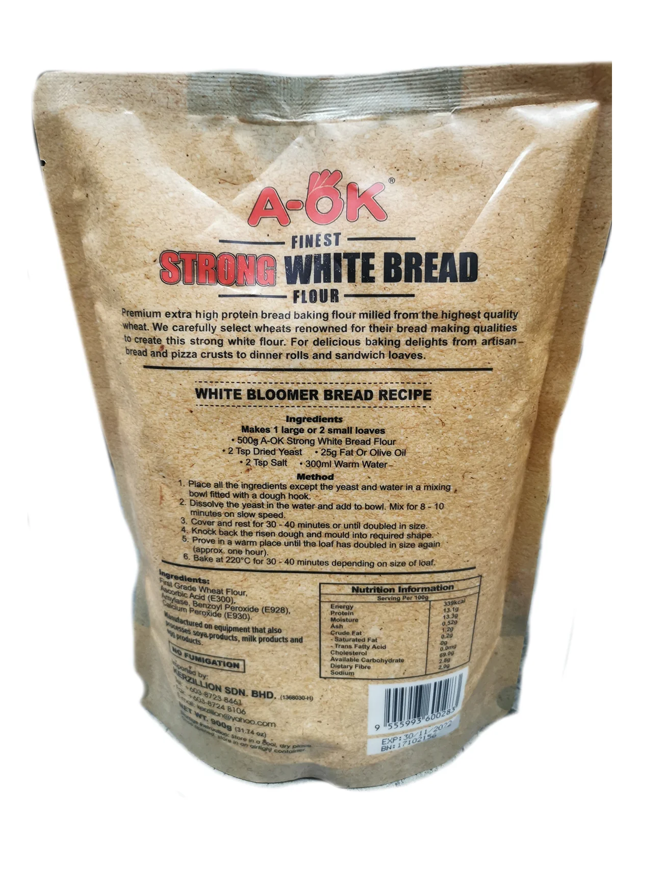 A-OK STRONG WHITE BREAD FLOUR 900G - Image 3