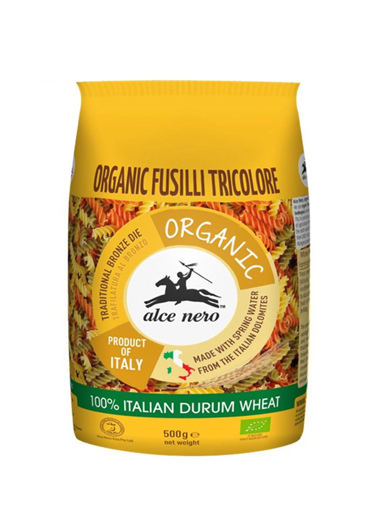 ALCE NERO ORG FUSILLI TRICOLORE 500GM