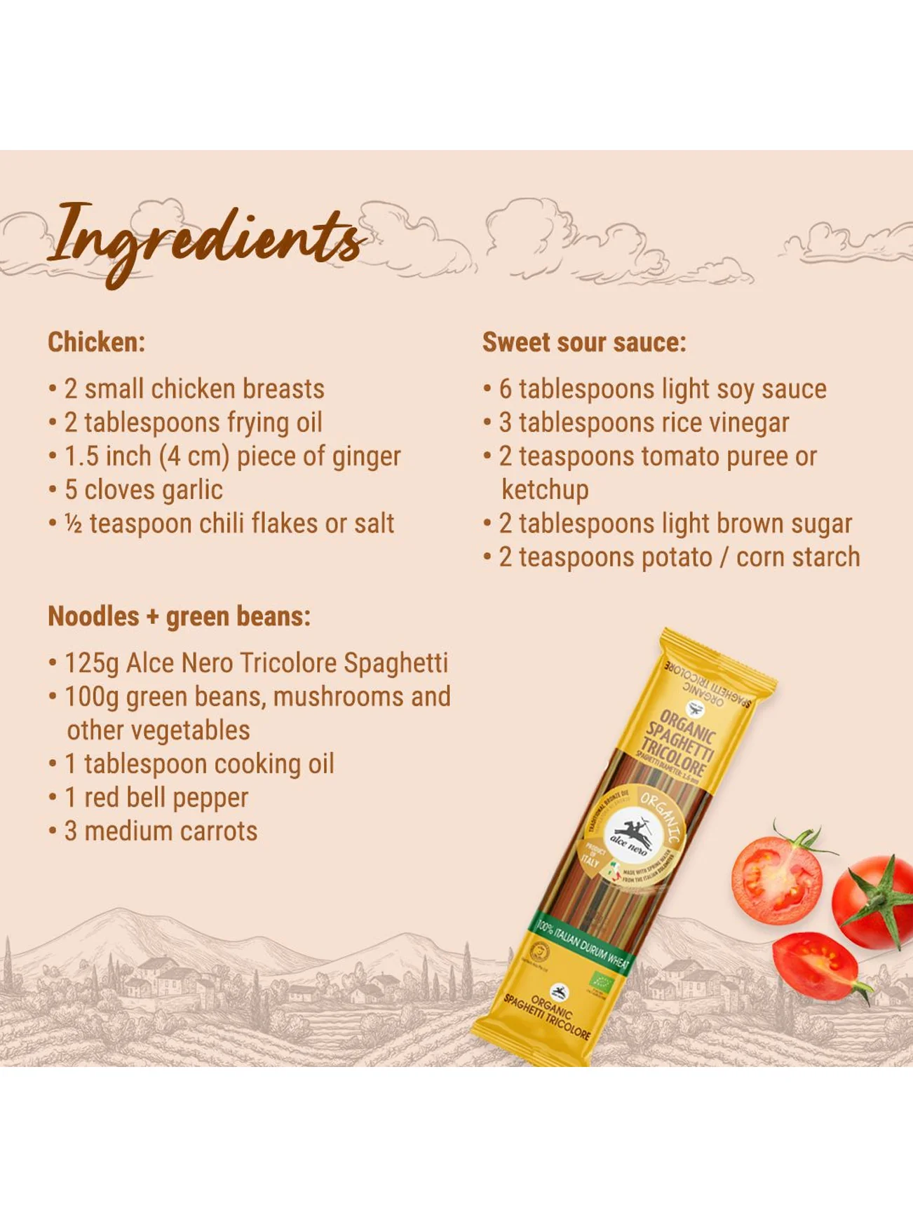 ALCE NERO ORGANIC TRICOLORE SPAGHETTI 500G - Image 2