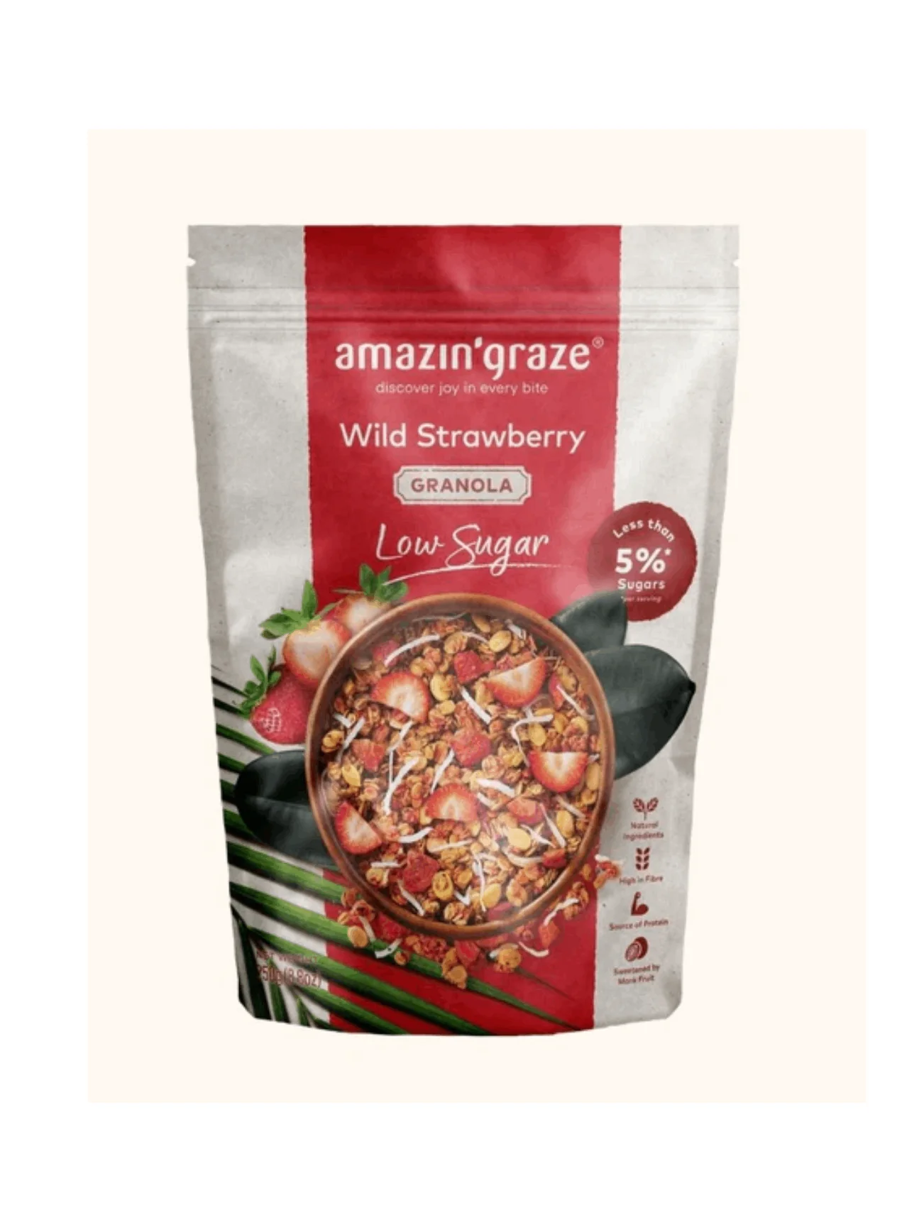 AMAZIN GRAZE GRANOLA L/SUGAR WILD STRAWBERRY 250G