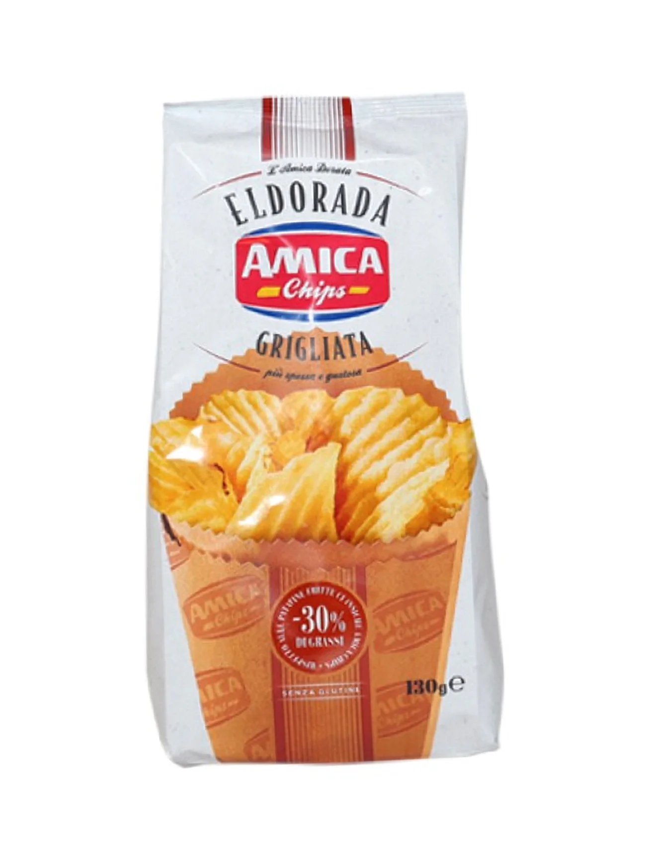 AMICA ALFREDO'S CHIPS RUFFLE 130G