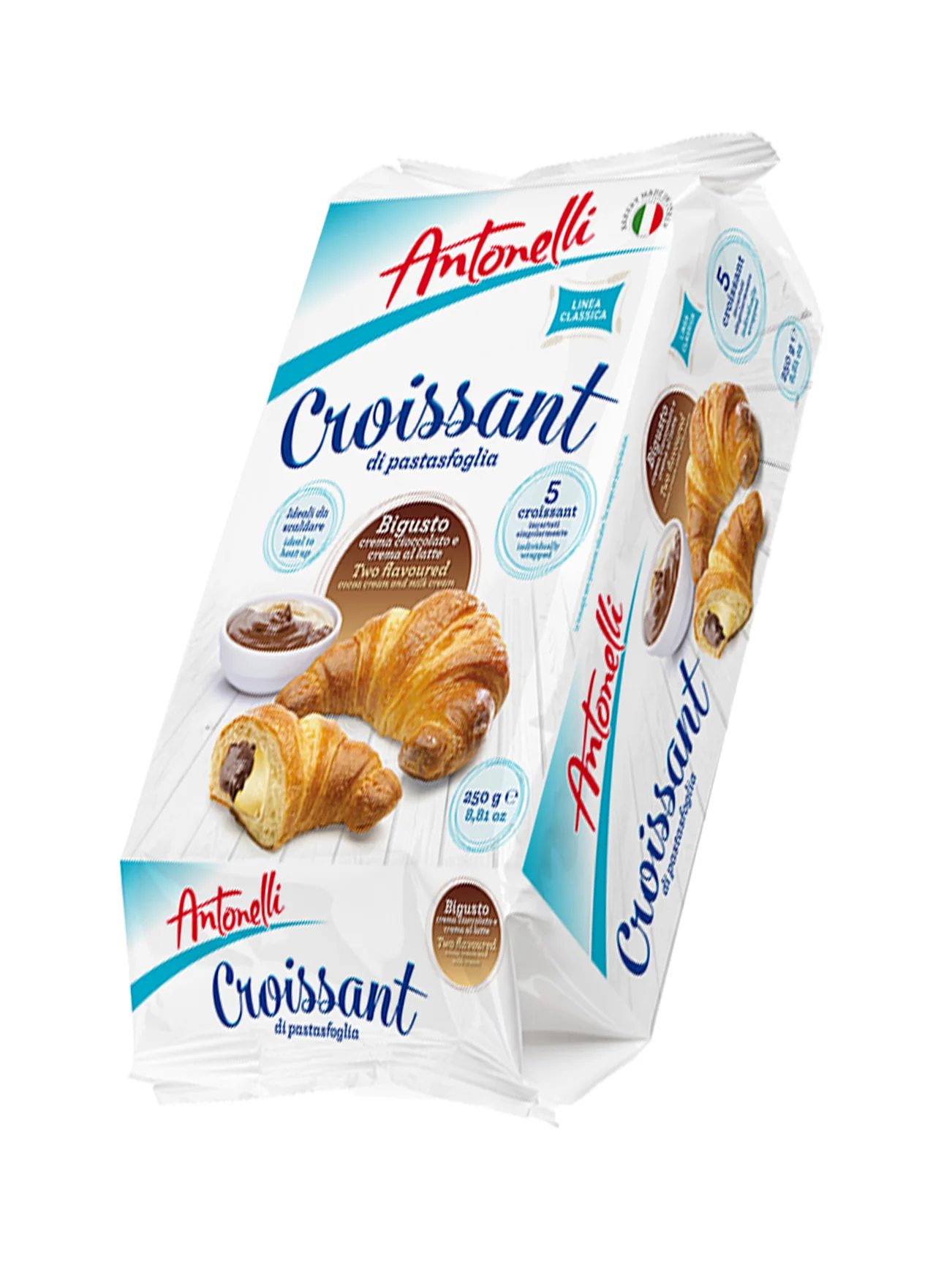 ANTONELLI CROISSANT TWO FLVRS MILK CHOC X5 250G