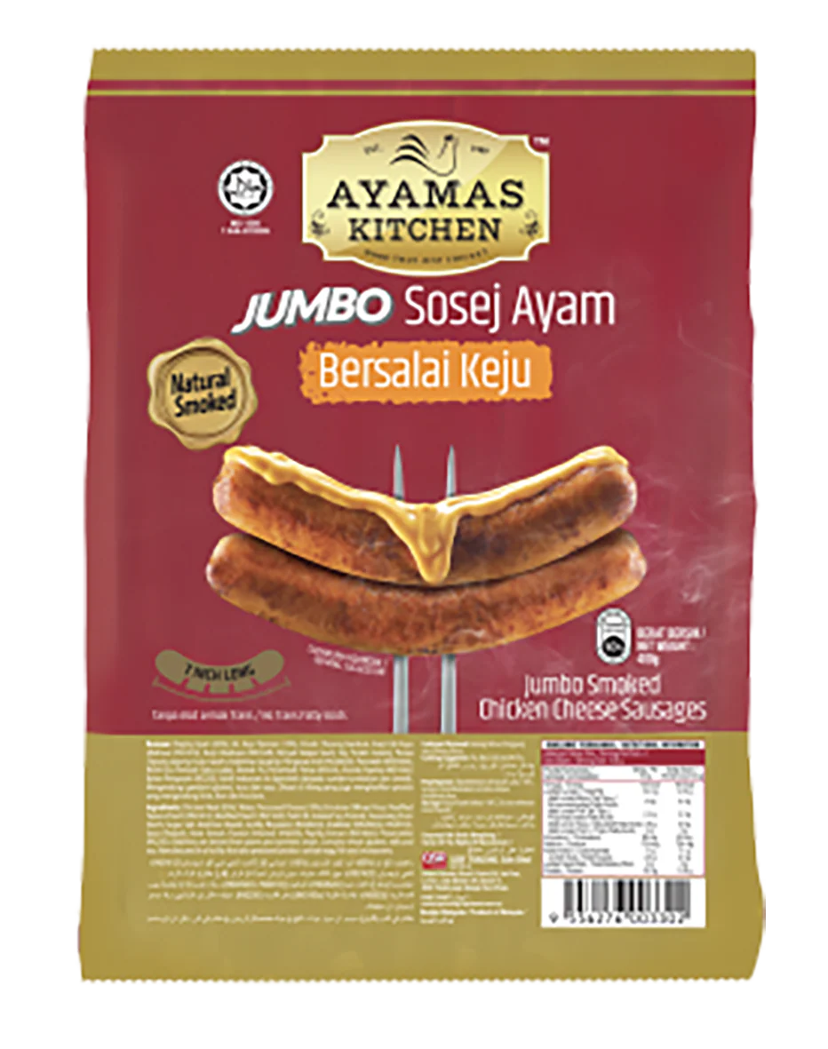 AYAMAS KITCHEN JUMBO SMOKED CHEESE SAUSAGE 400G