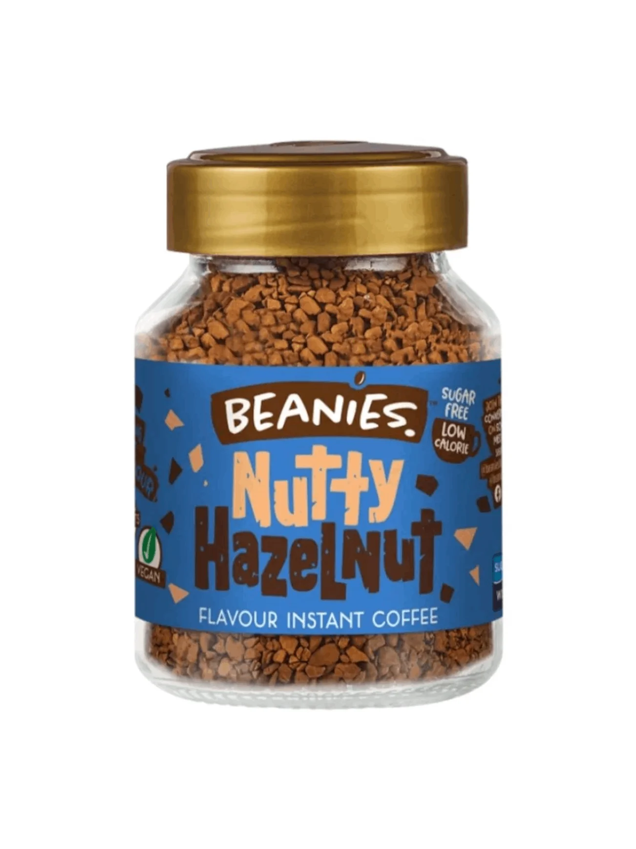 BEANIES NUTTY HAZELNUT INSTANT COFFEE JAR 50G