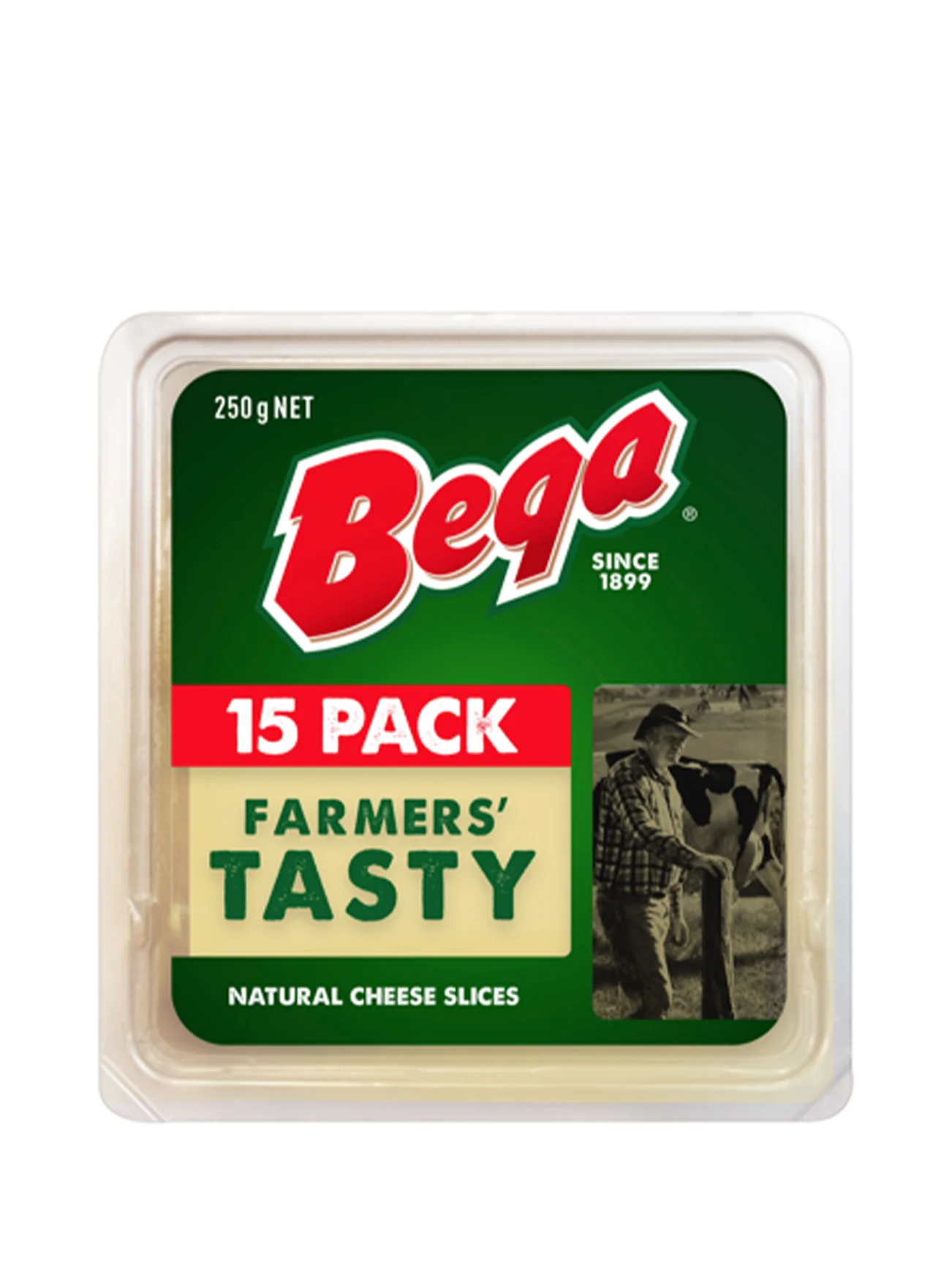BEGA FARMERS TASTY NAT SLICE CHEESE 250G