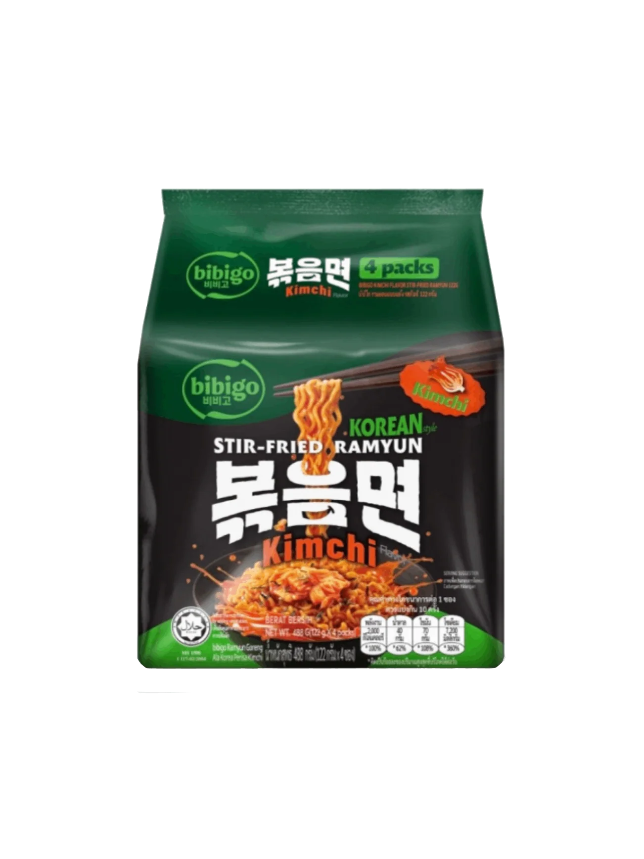 BIBIGO STIR-FRIED RAMYUN KIMCHI 4X122G