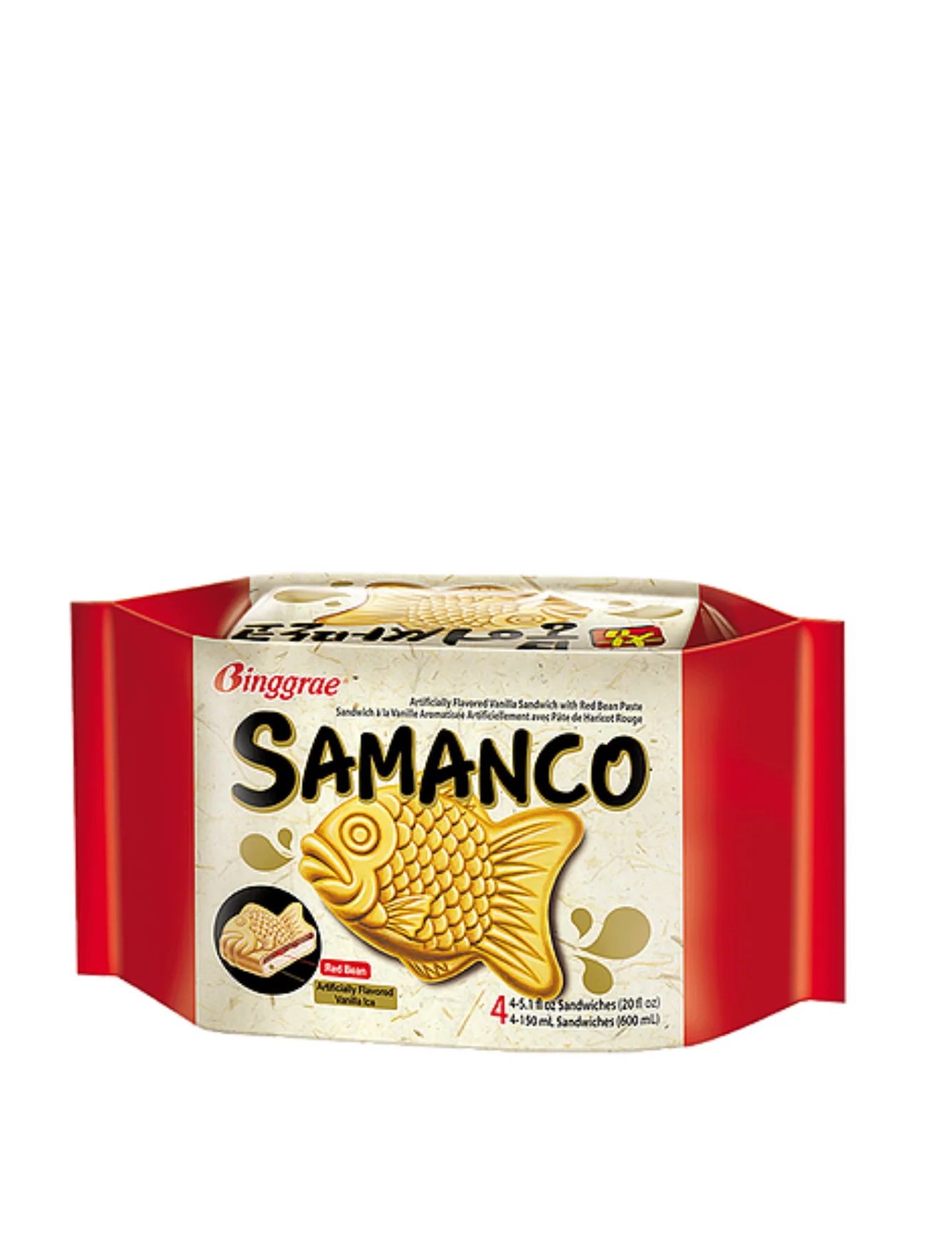 BINGGRAE SAMANCO WAFFLE RED BEAN 4X150ML