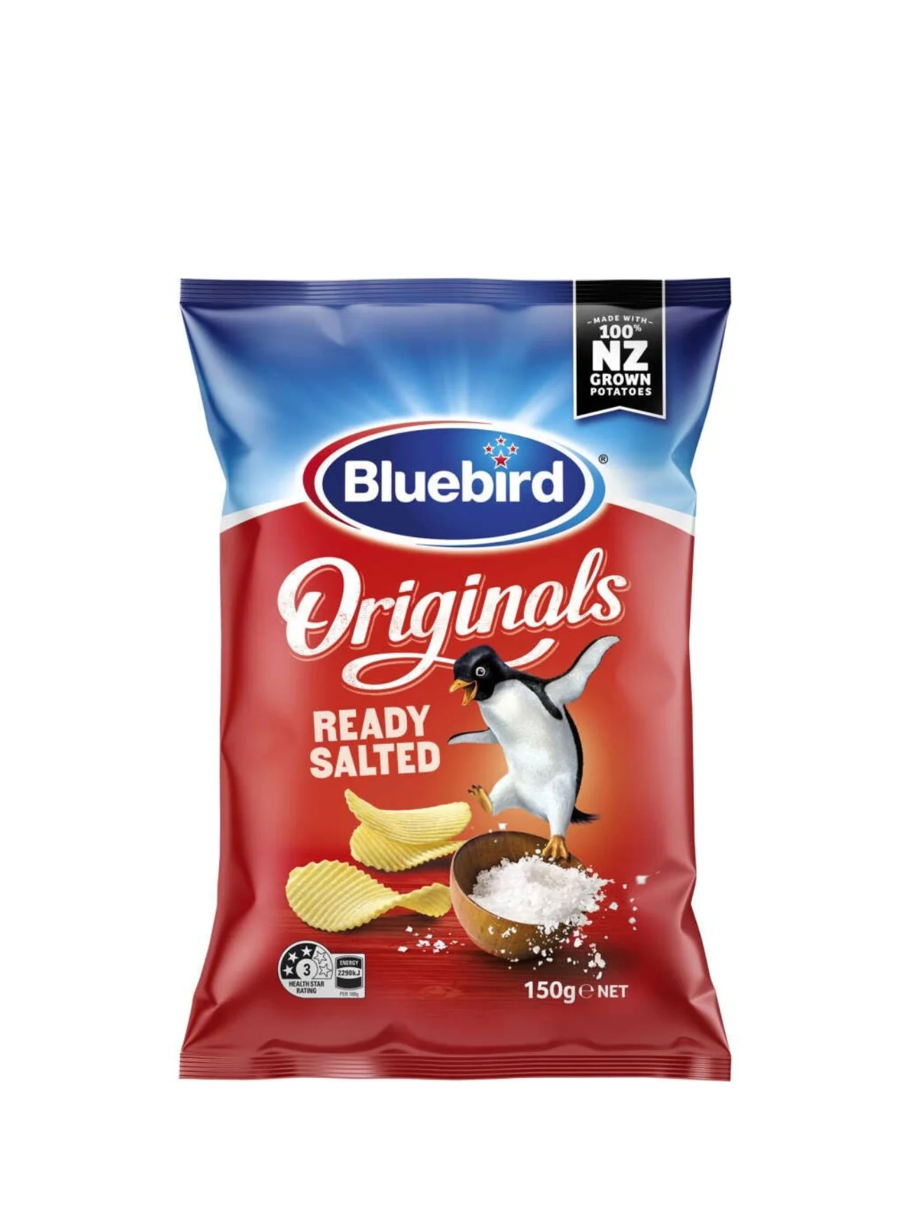 BLUEBIRD ORIGINALS CHIPS READY SALTED 150G