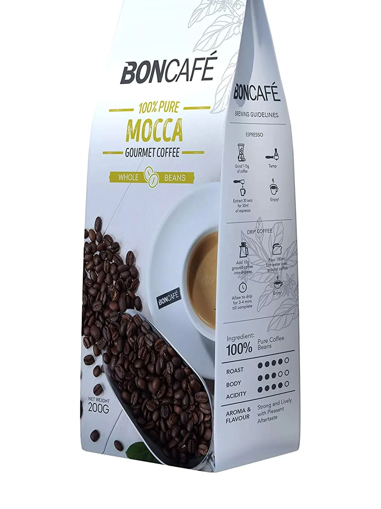 BONCAFE MOCCA COFFEE BEANS 200G - Image 2