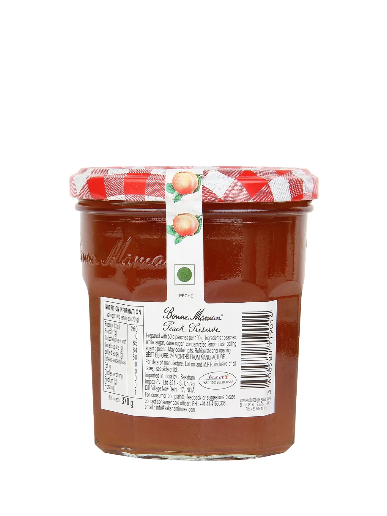 BONNE MAMAN PEACH PRESERVES 370G - Image 3