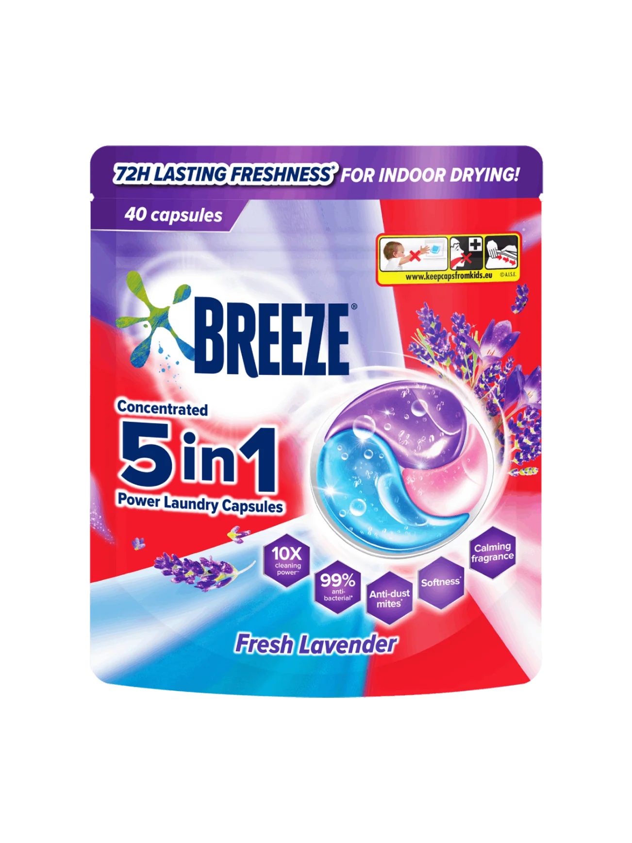 BREEZE LAUNDRY CAPSULE LAVENDER 40S