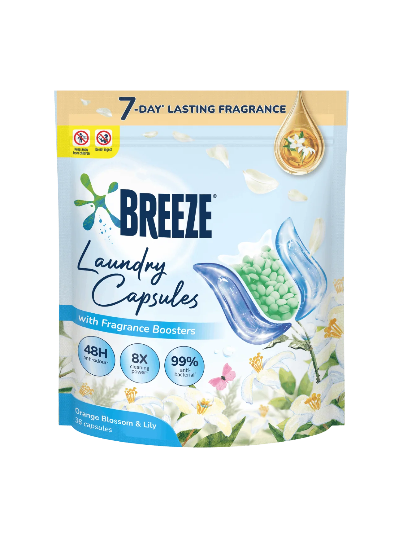 BREEZE LDRY CAP FRA BOOSTER ORG BLO&LILY RF 36S