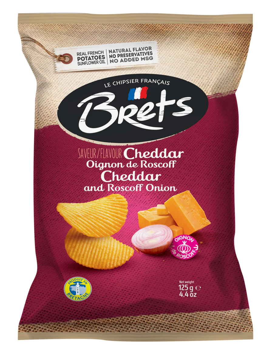 BRETS POTATO CRISPS CHEDDAR&ROSCOFF ONION 125G