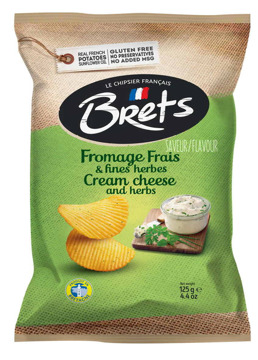 BRETS POTATO CRISPS CREAM CHEESE & HERBS 125G