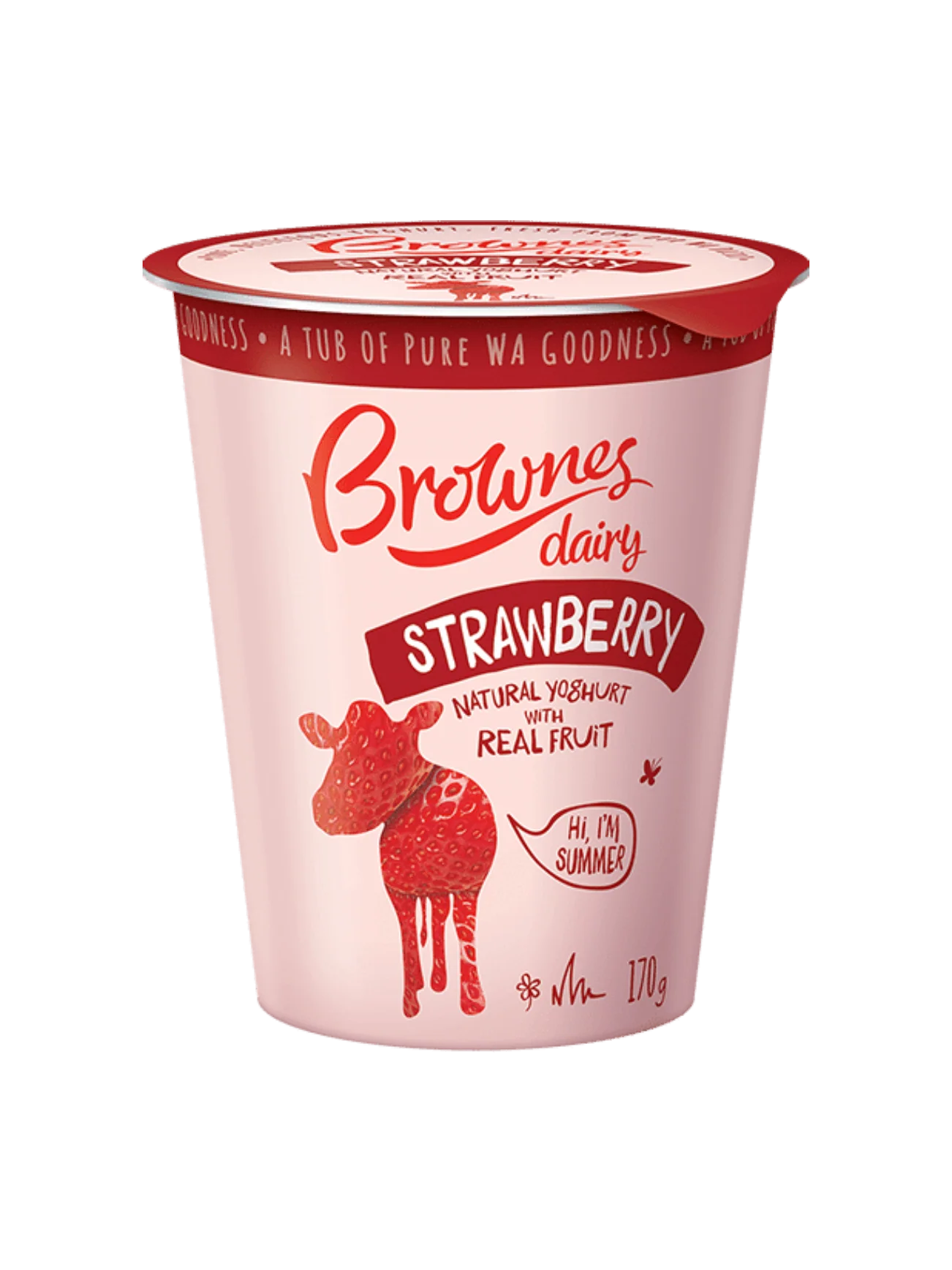BROWNES NATURAL YOGHURTS STRAWBERRY 170G