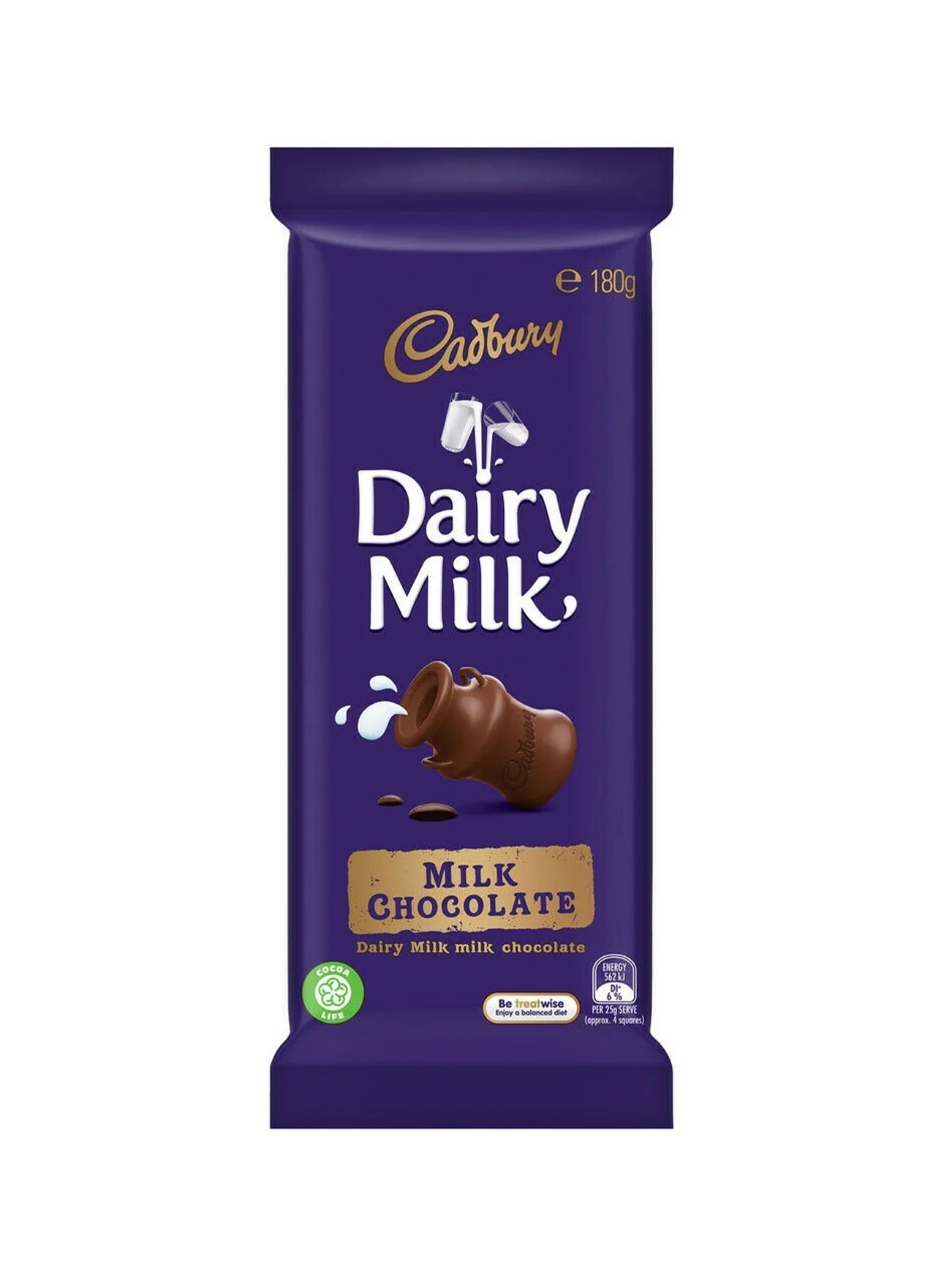 CADBURY DAIRY MILK CHOCOLATE BLOCK 180G - Image 2