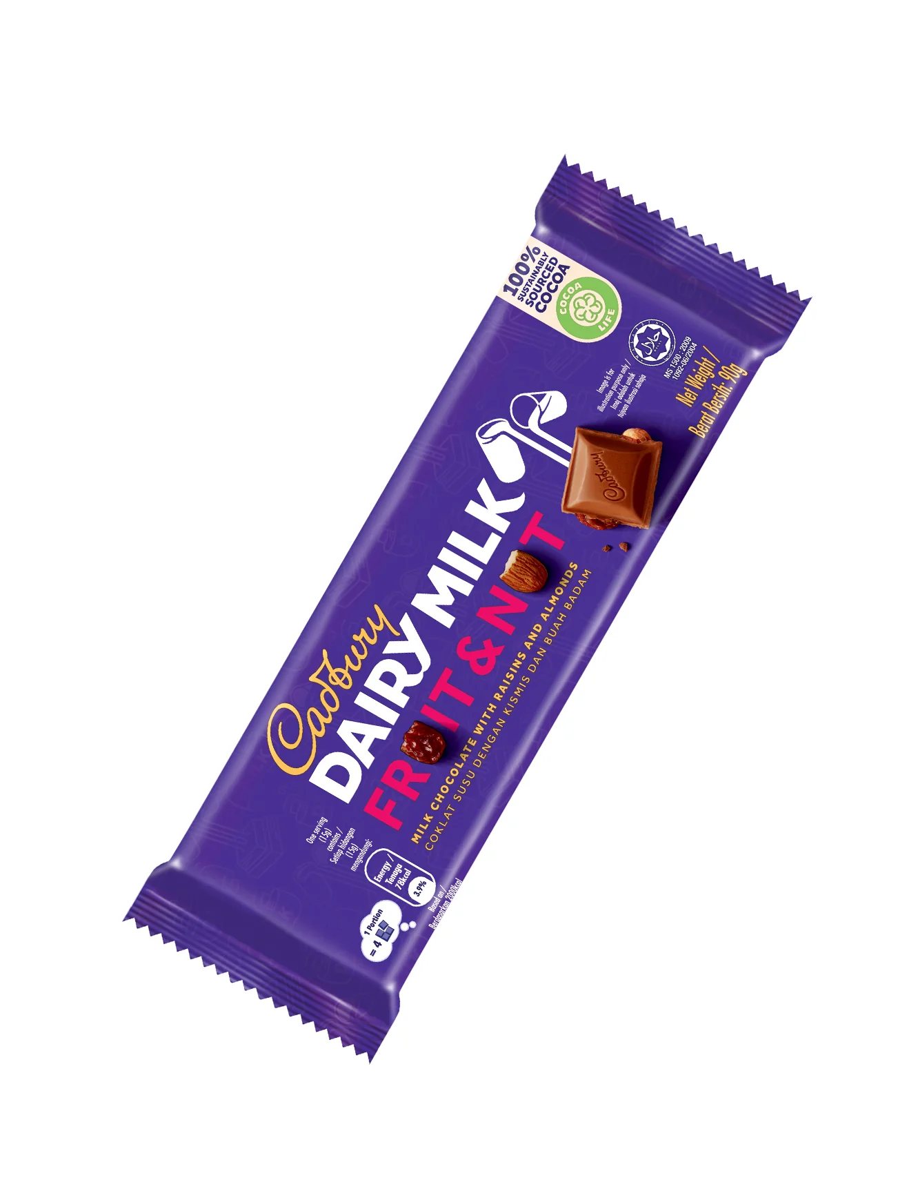 CADBURY DAIRY MILK FRUIT & NUT 90G - Image 2