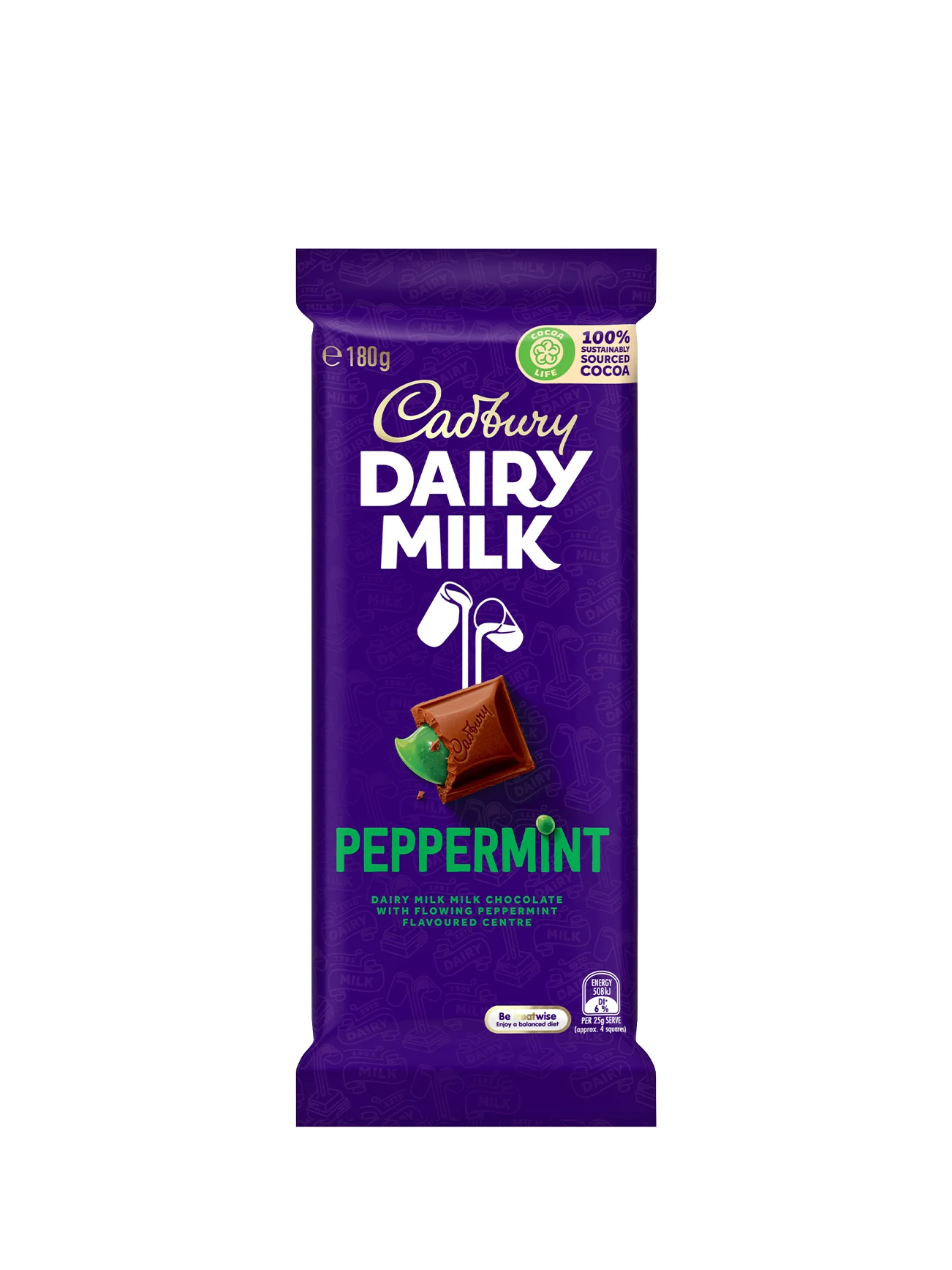 CADBURY DAIRY MILK PEPPERMINT BLOCK 180G - Image 2