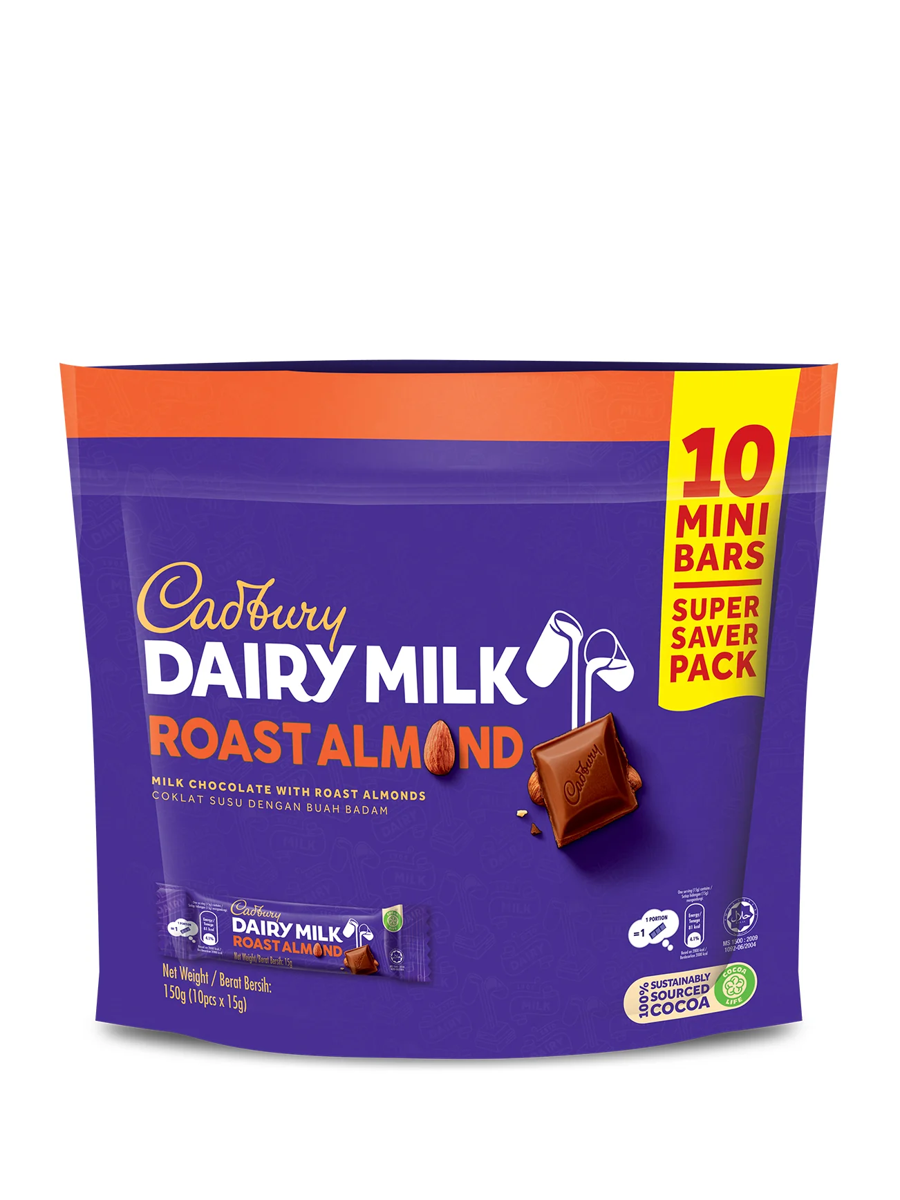 CADBURY ROAST ALMOND SHAREBAG 10S 115G