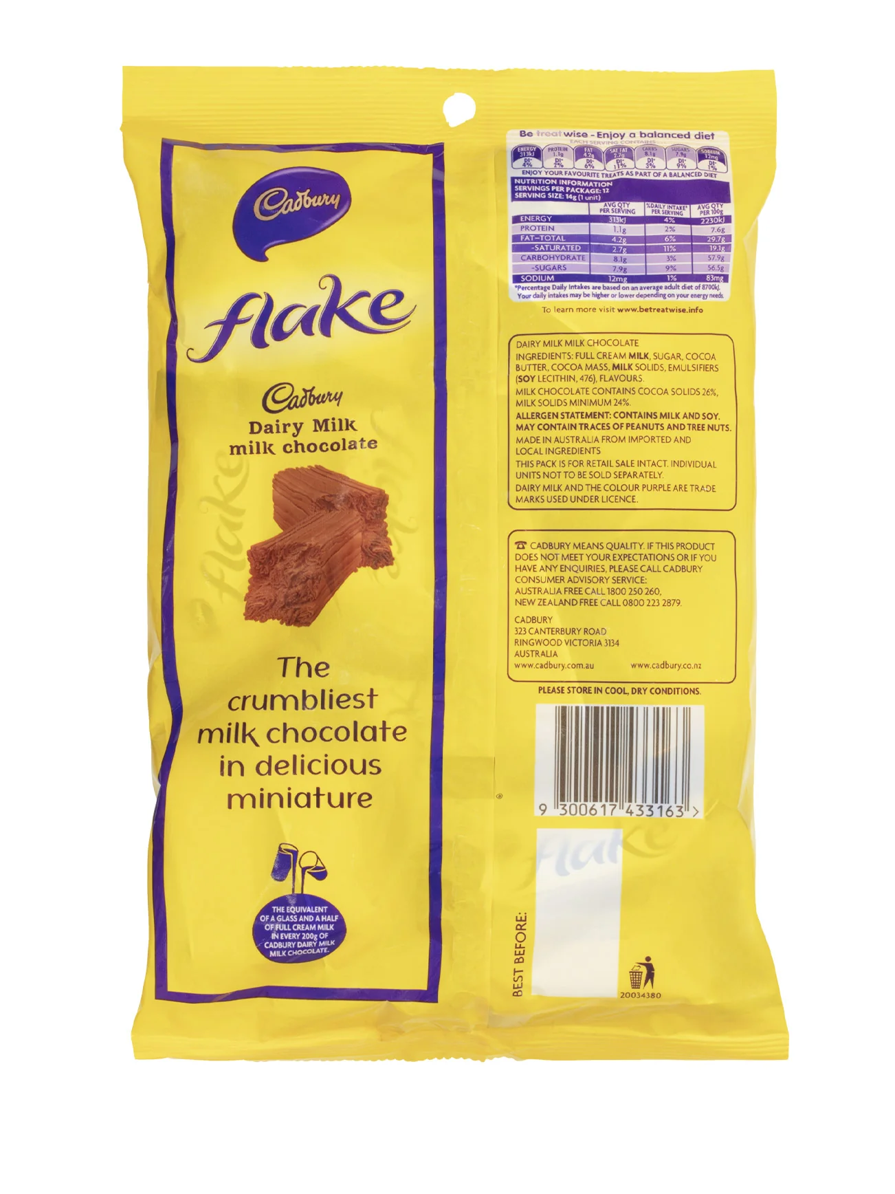 CADBURY SHARE PACK BAR FLAKE 168G - Image 2