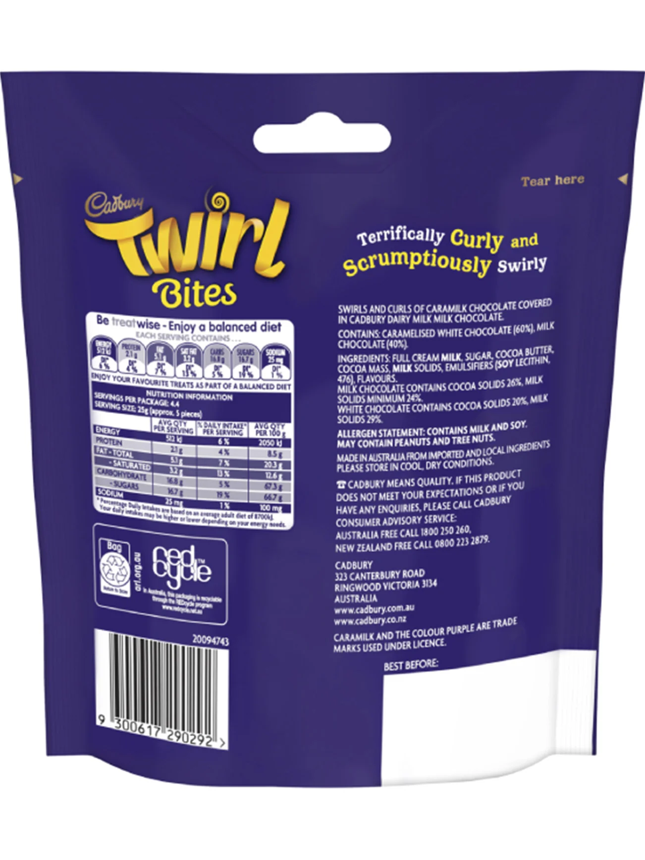 CADBURY TWIRL CARAMILK BITES 130G - Image 2