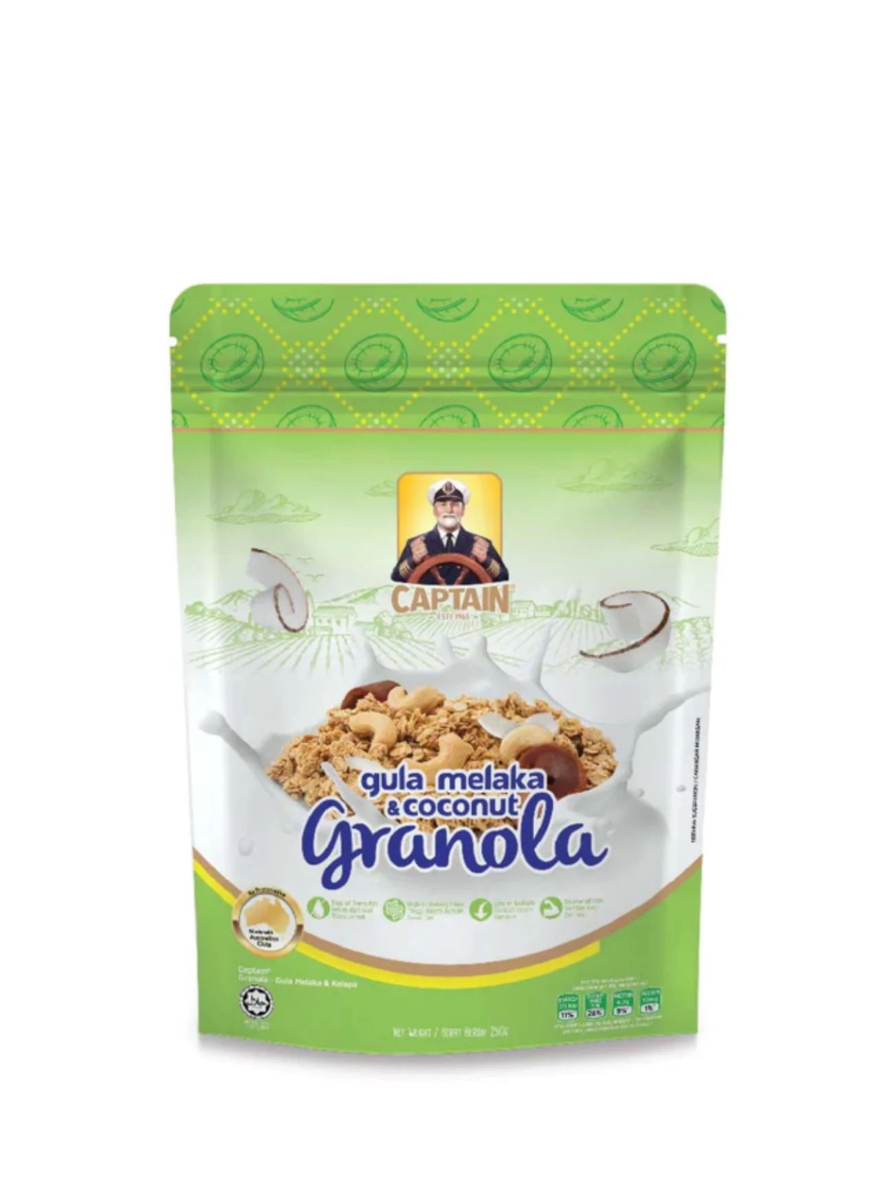 CAPTAIN GRANOLA GULA MELAKA& COCONUT 220G