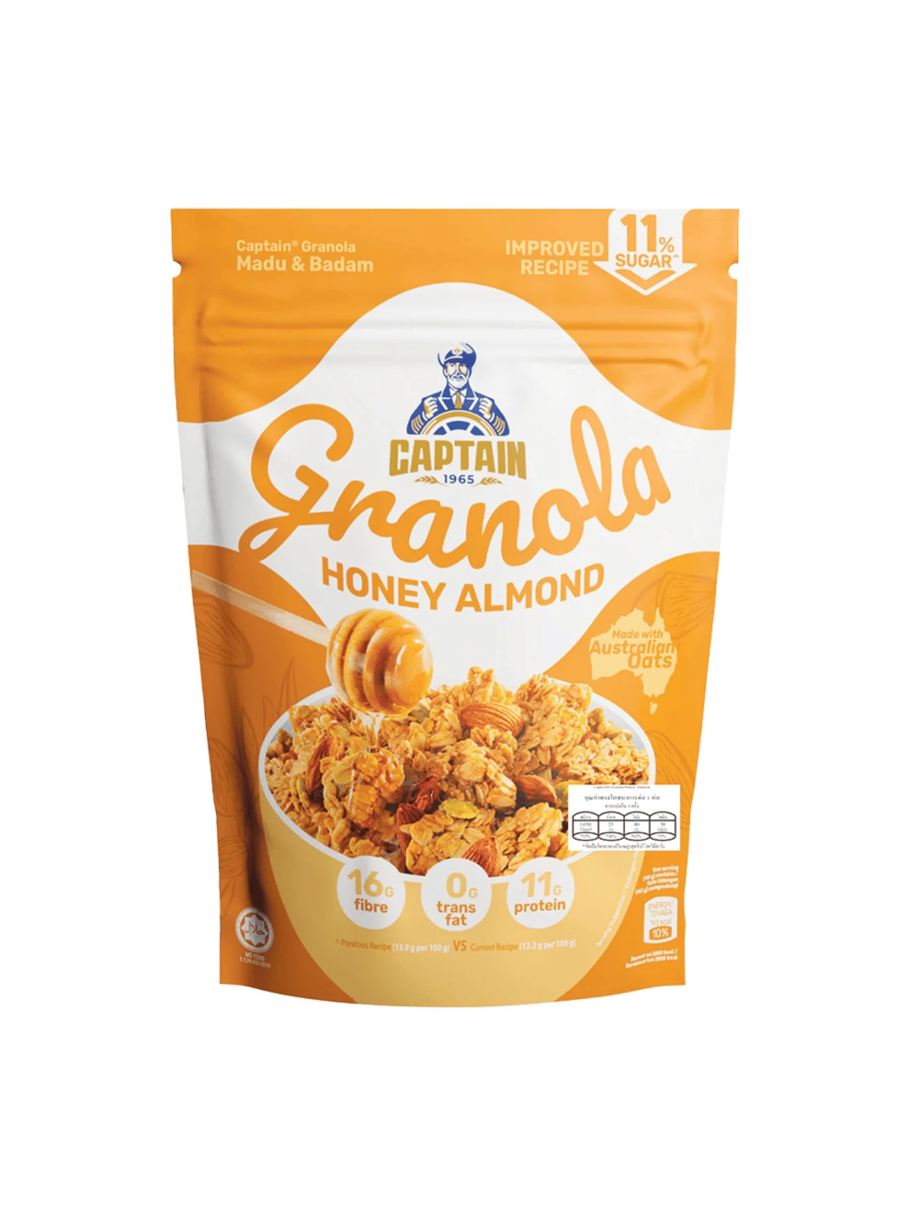 CAPTAIN GRANOLA HONEY ALMOND 220G