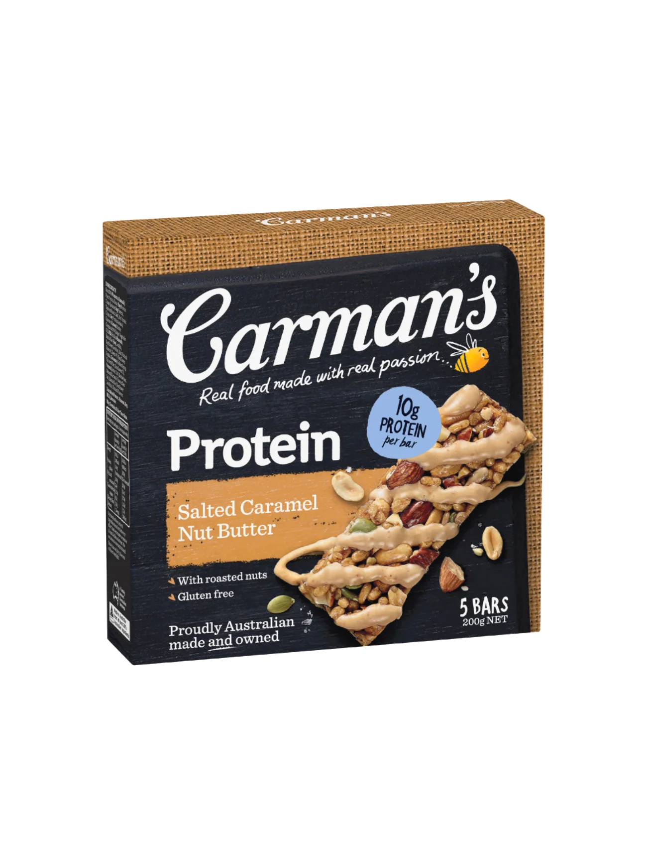CARMANS SALTED CARAMEL NUT BUT PROTEIN BARS 200G