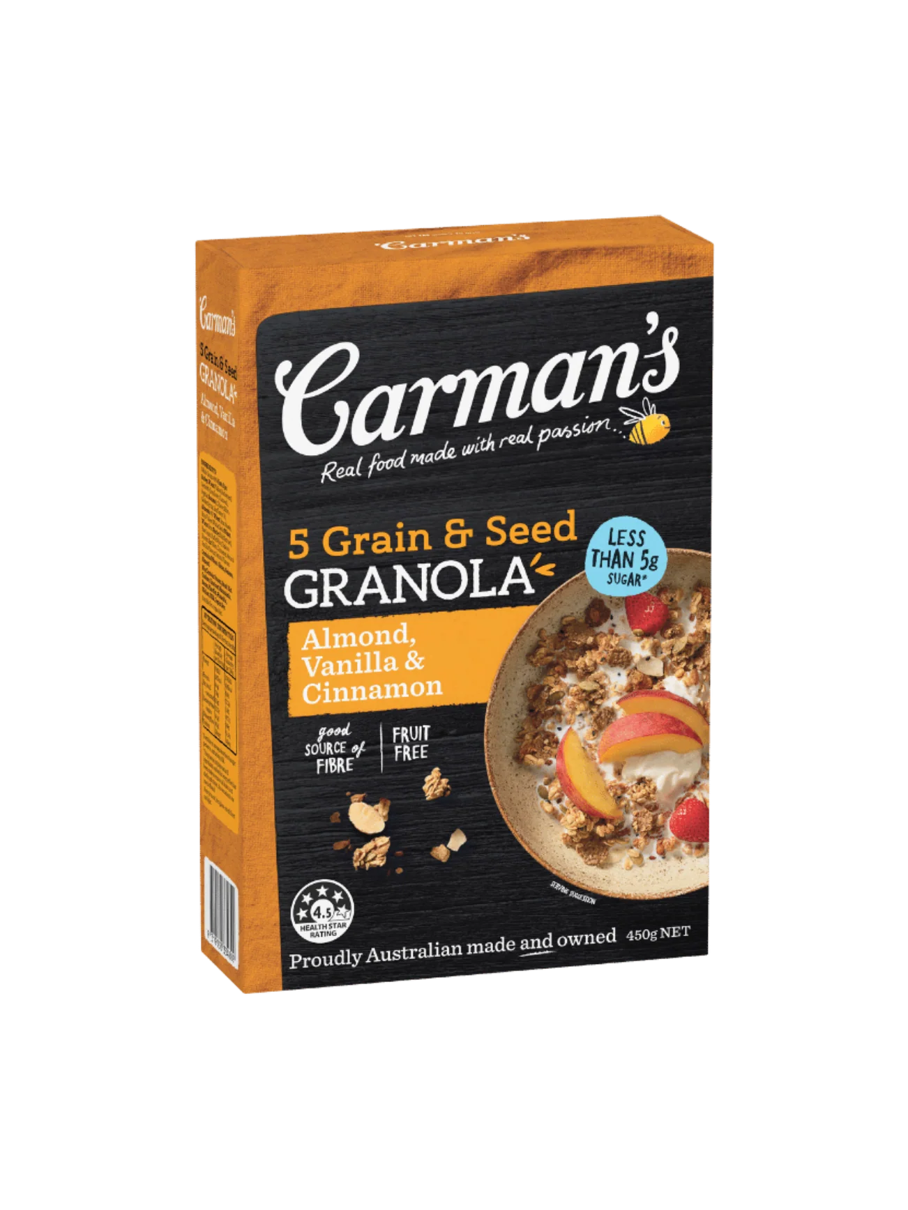 CARMENS GRA 5GRAINS&SEED ALM VANIL & CINN 450G