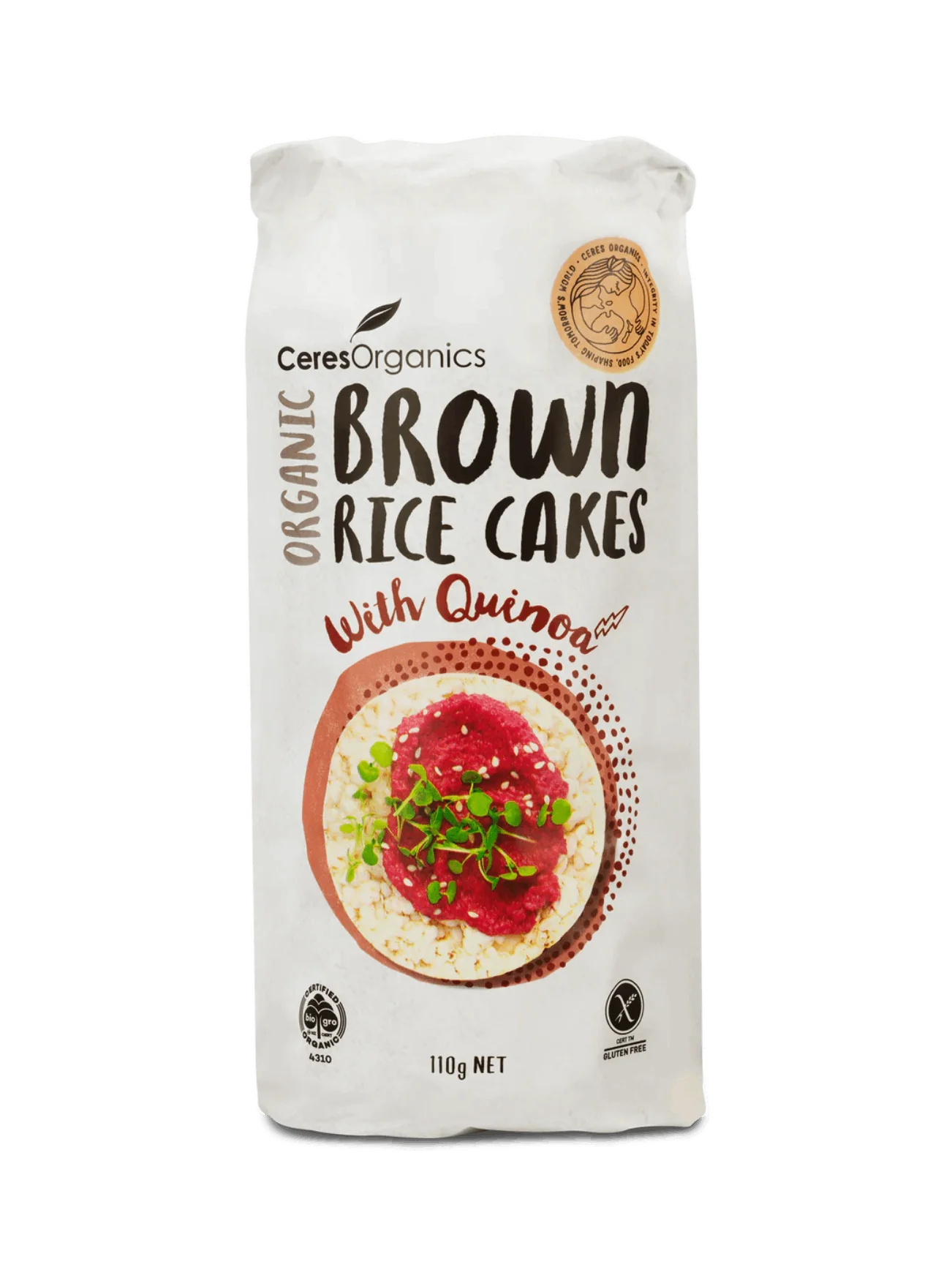 CERES ORG BROWN RICE CAKES WITH QUINOA 110G