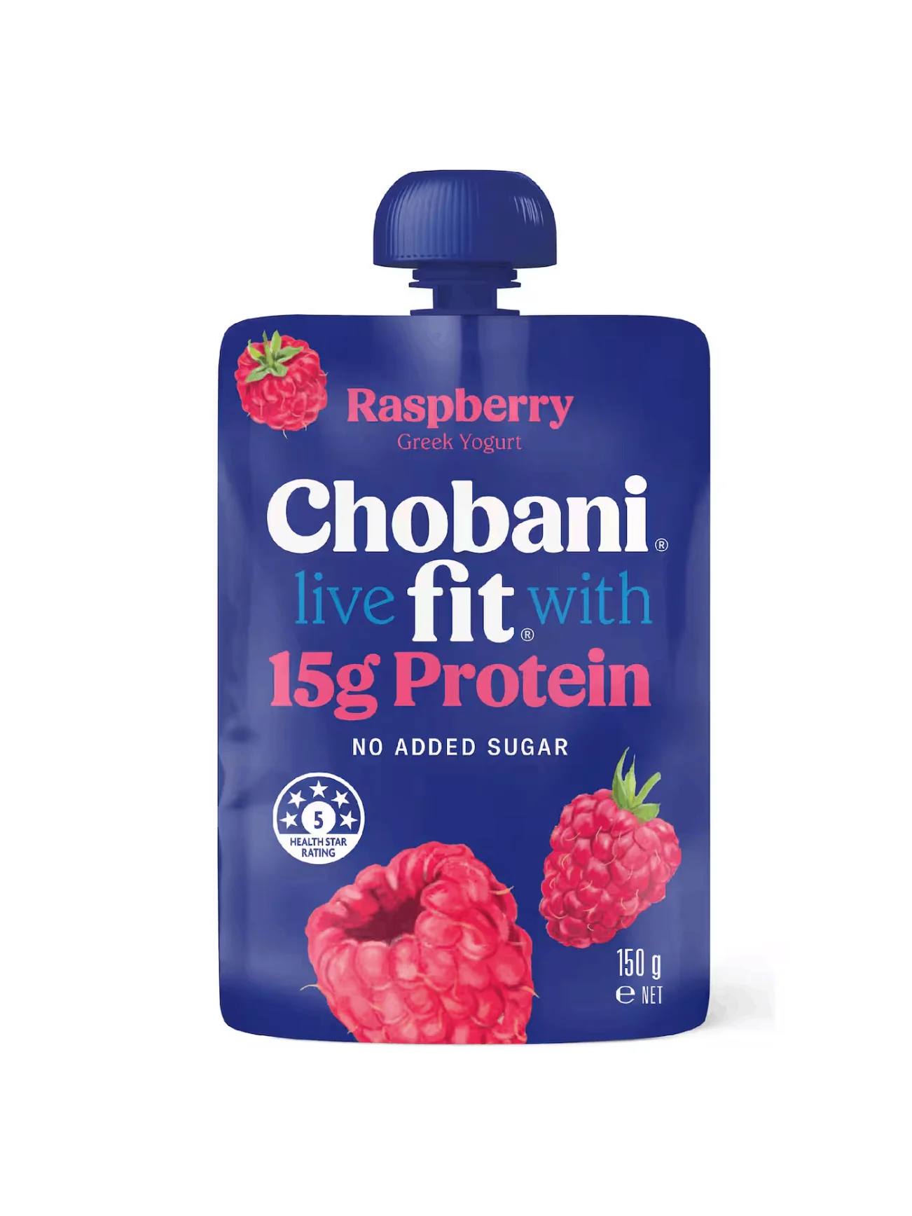 CHOBANI FIT RASPBERRY POUCH 150G