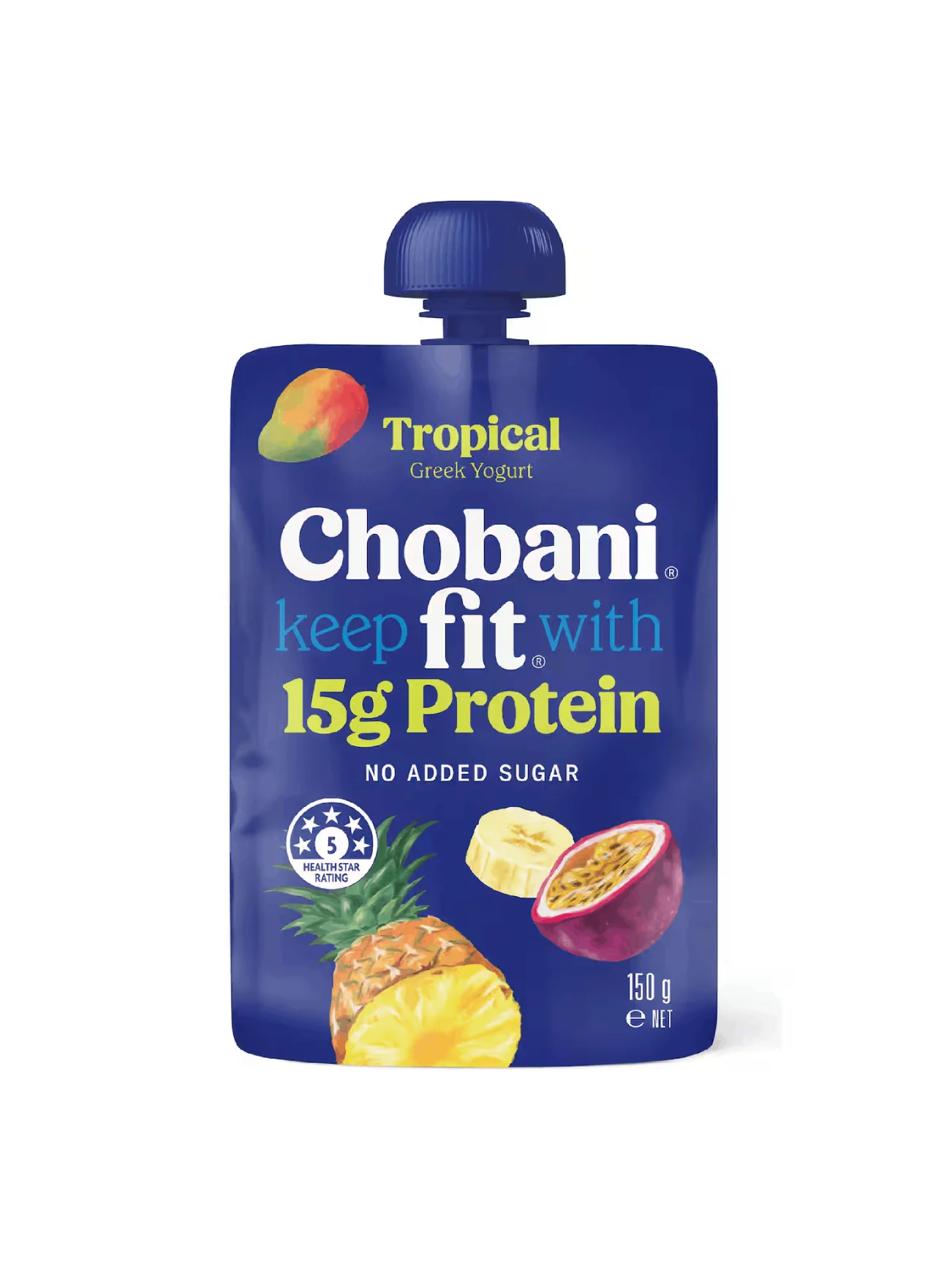 CHOBANI FIT TROPICAL POUCH 150G