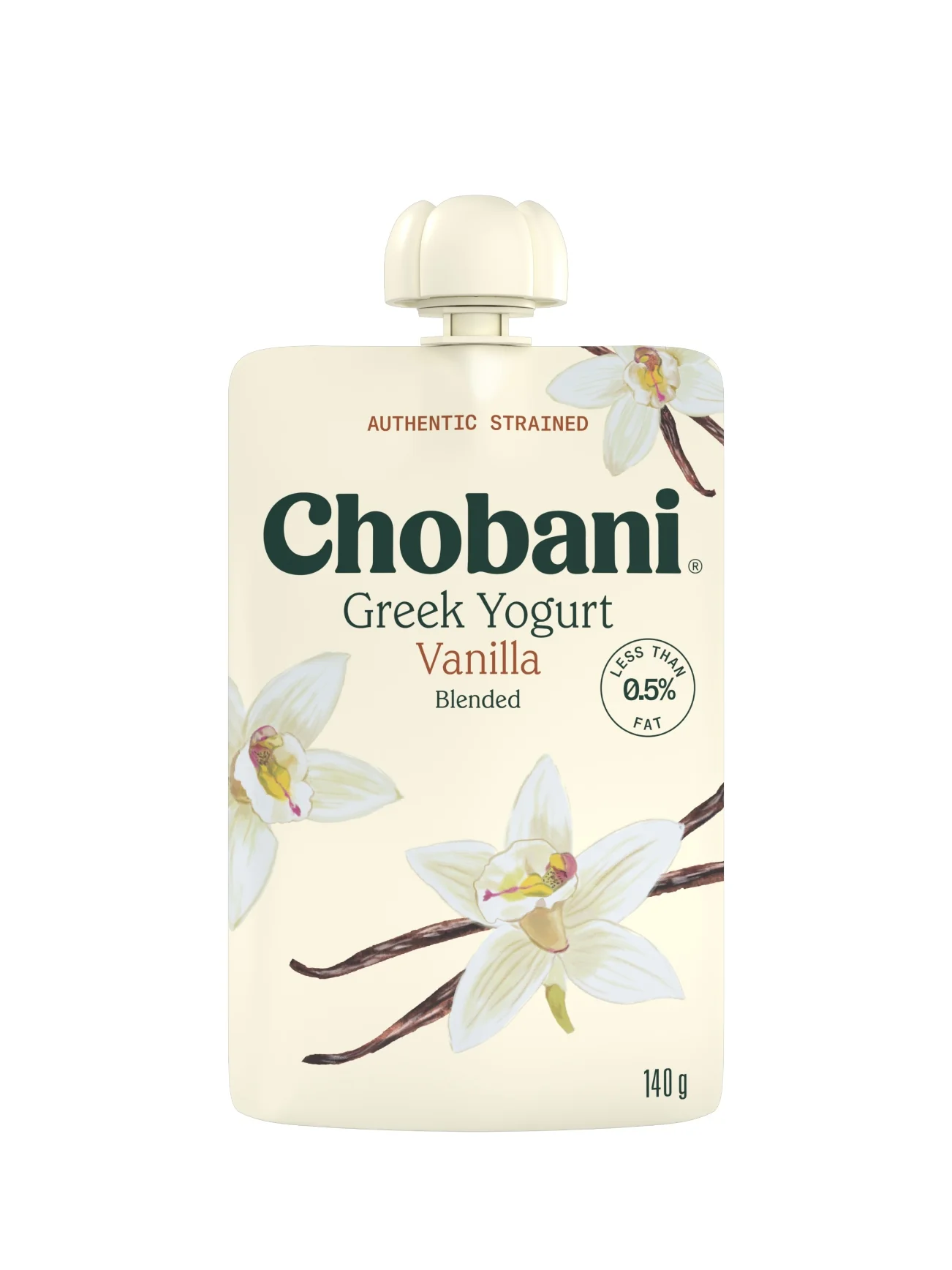 CHOBANI GREEK YOGHURT 0% FAT VANILLA POUCH 140G