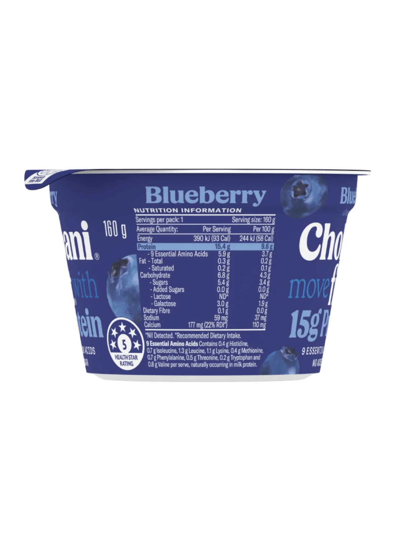CHOBANI GREEK YOGHURT FIT BLUEBERRY 160G - Image 2