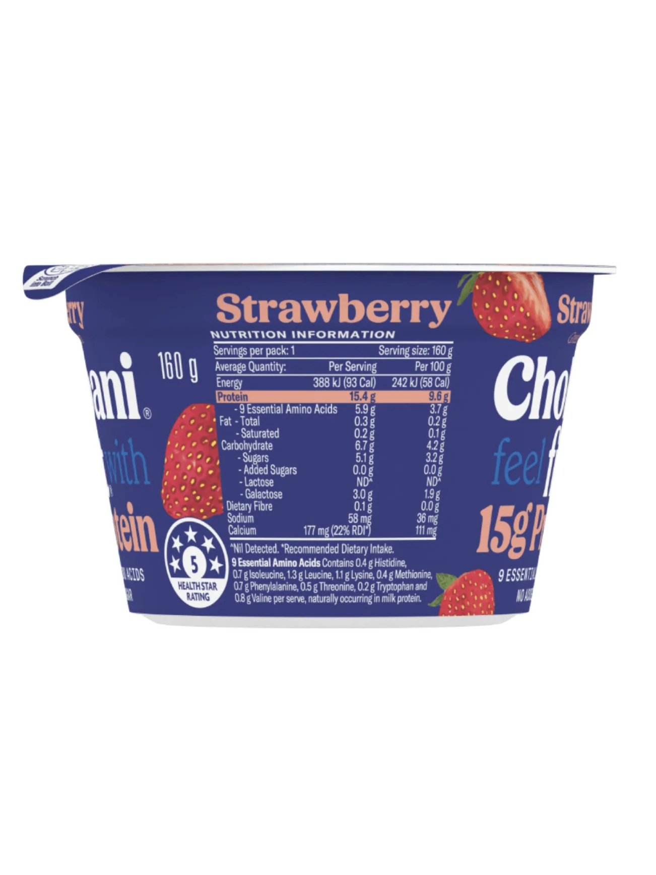 CHOBANI GREEK YOGHURT FIT STRAWBERRY 160G - Image 3