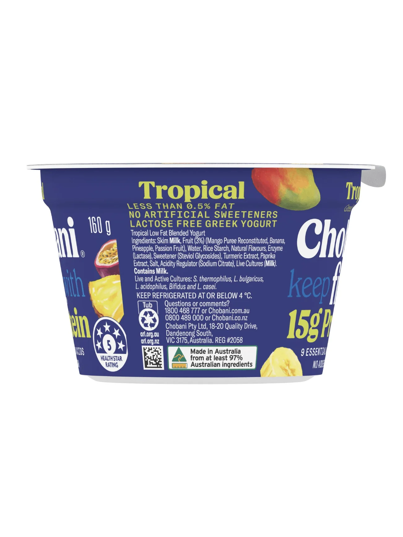 CHOBANI GREEK YOGHURT FIT TROPICAL 160G - Image 2