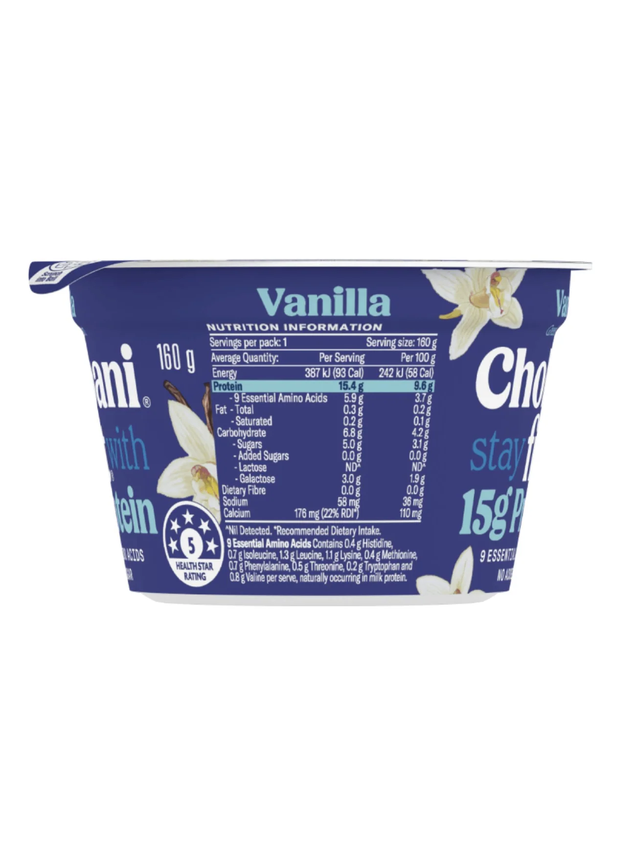 CHOBANI GREEK YOGHURT FIT VANILLA 160G - Image 3