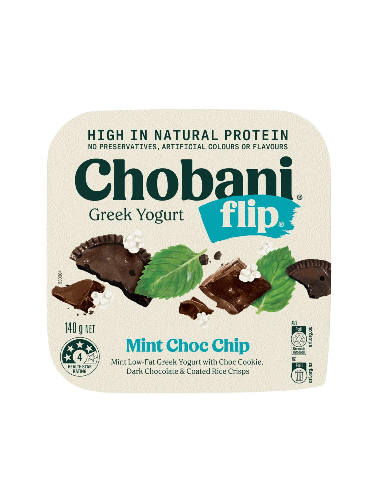 CHOBANI GREEK YOGHURT MINT CHOCOLATE CHIP 140G