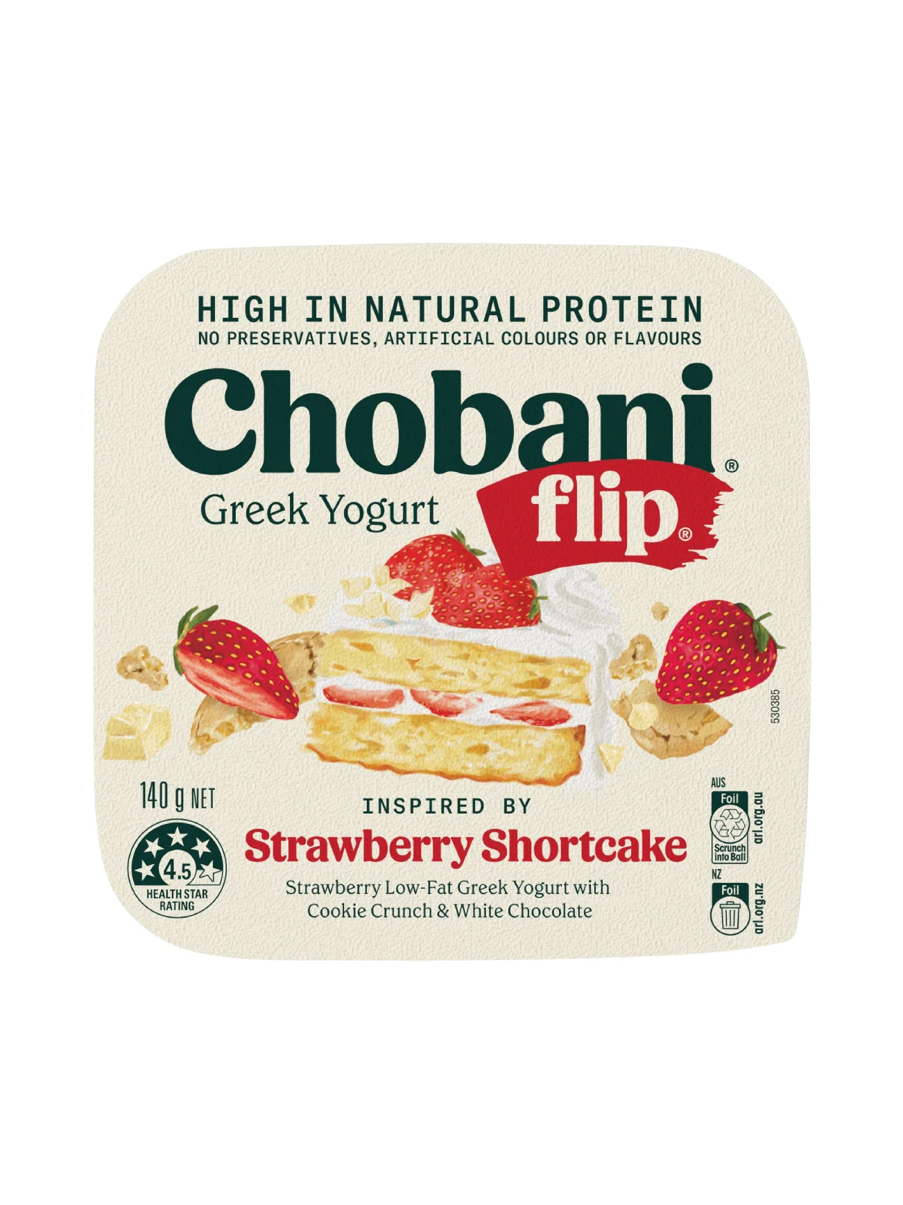 CHOBANI GREEK YOGHURT STRAWBERRY SHORTCAKE 140G