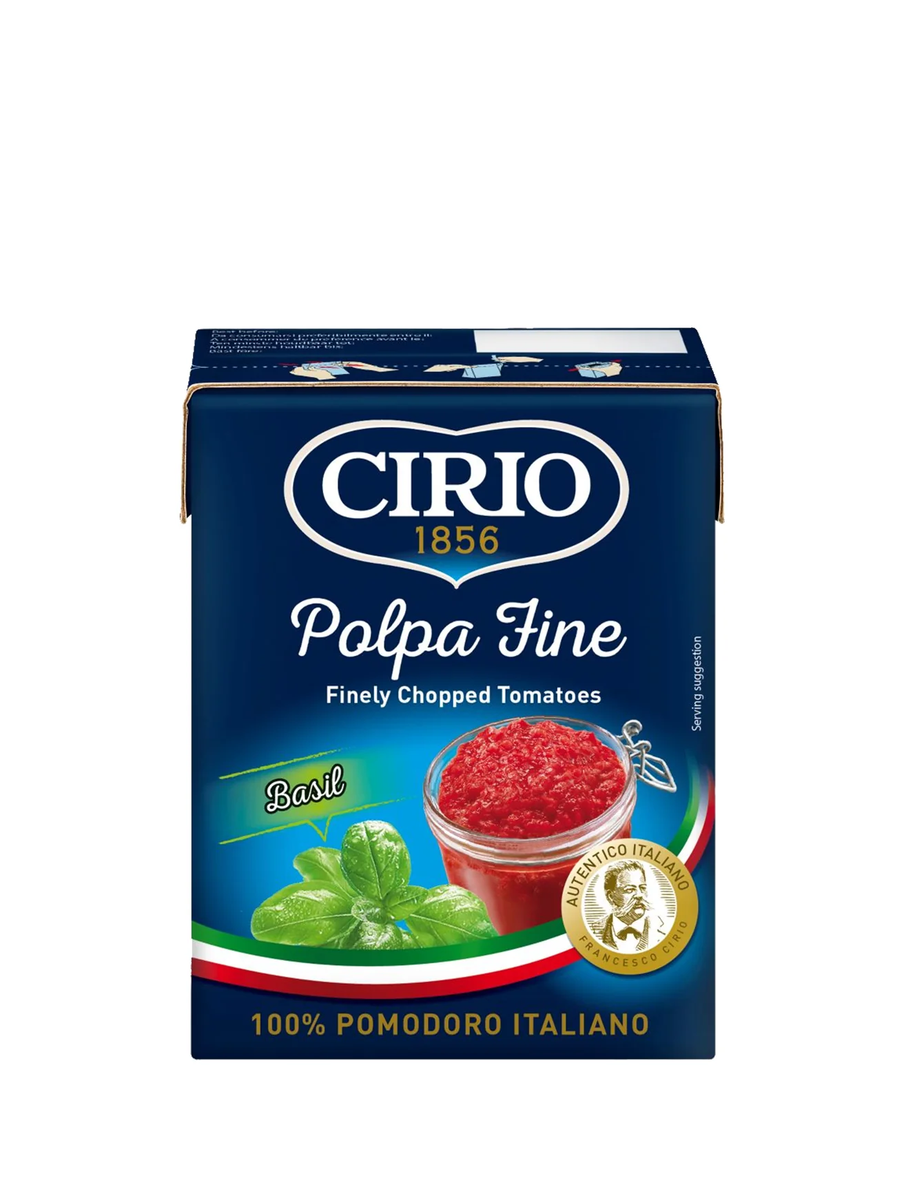 CIRIO POLPA FINE CHOPPED TOMATOES BASIL 390G - Image 4