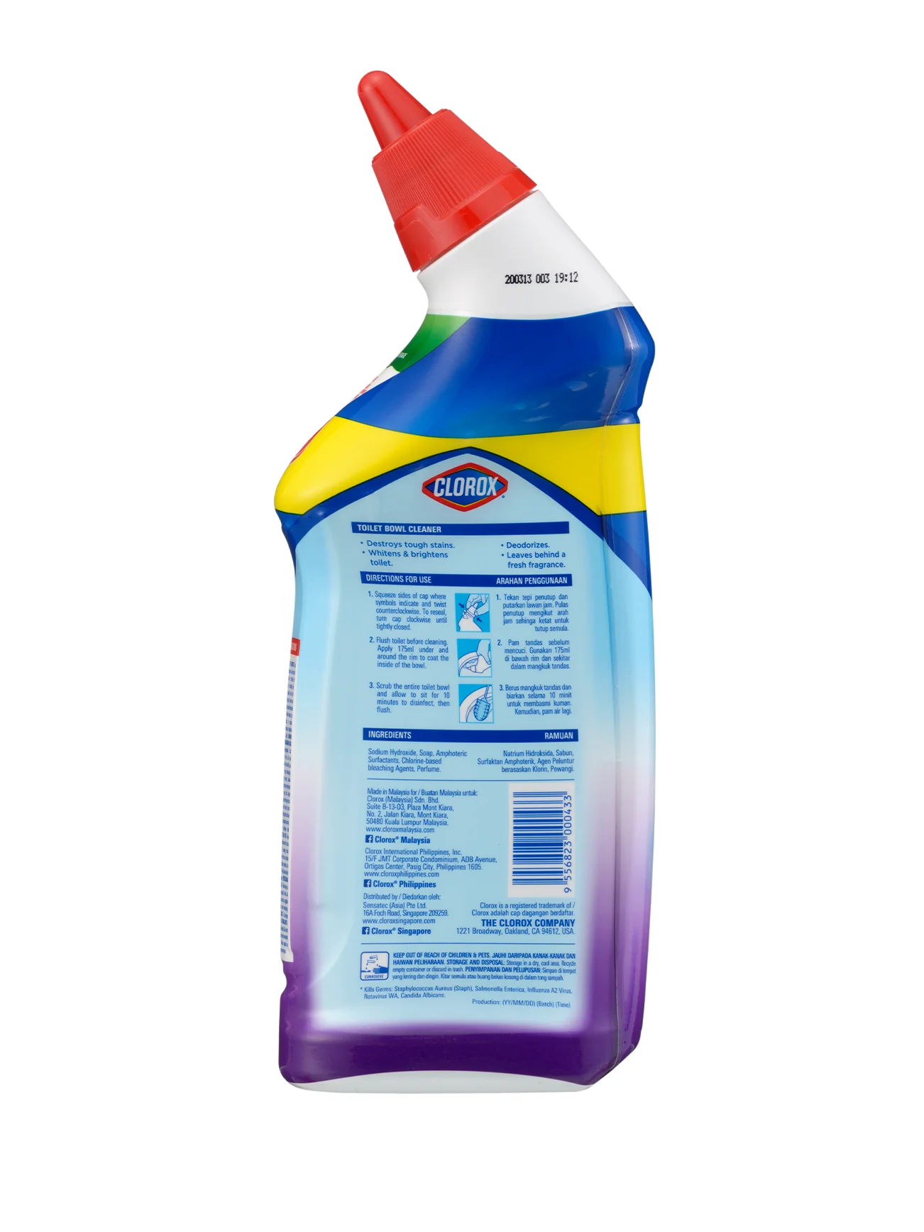 CLOROX TOILET BOWL CLNR BLEACH LAVENDER TP 2X500ML - Image 2