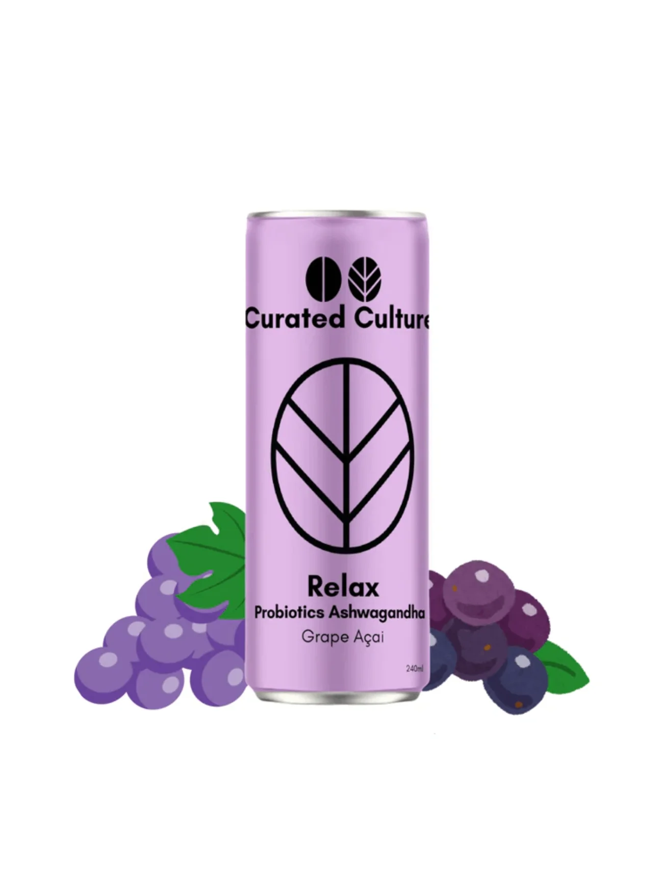 CURATED CULTURE PROBIOTIC GRAPE ACAI 240ML
