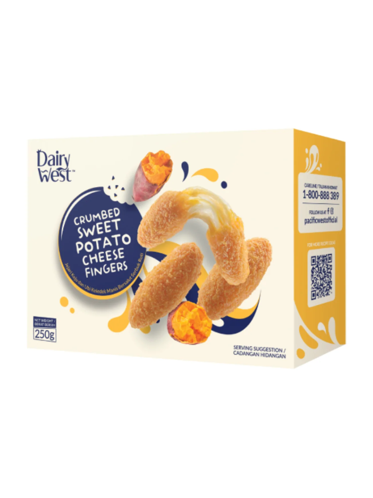 DAIRY WEST CRUMBED CHEESE STICKS 250G