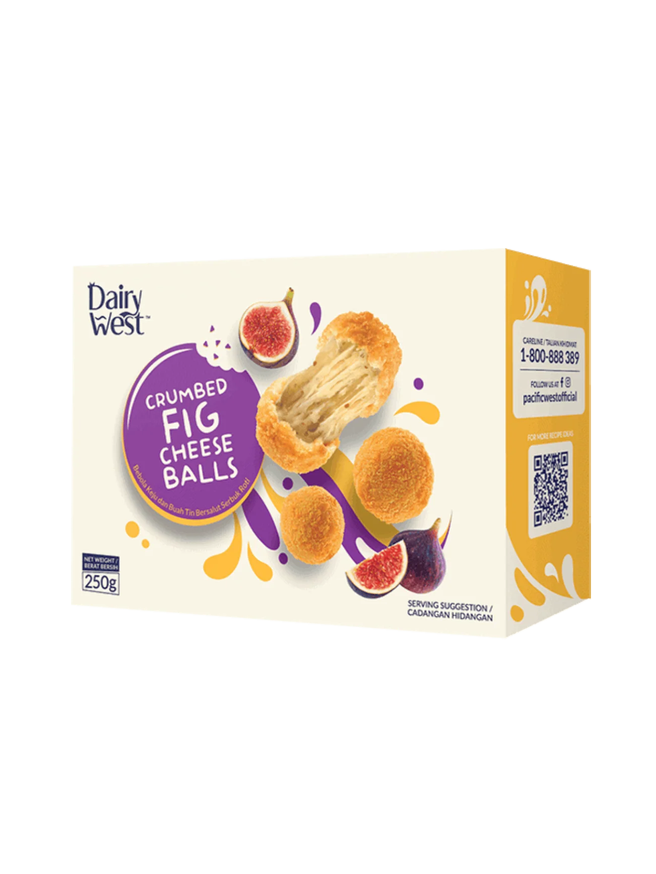 DAIRY WEST CRUMBED FIG CHEESE BALLS 250G