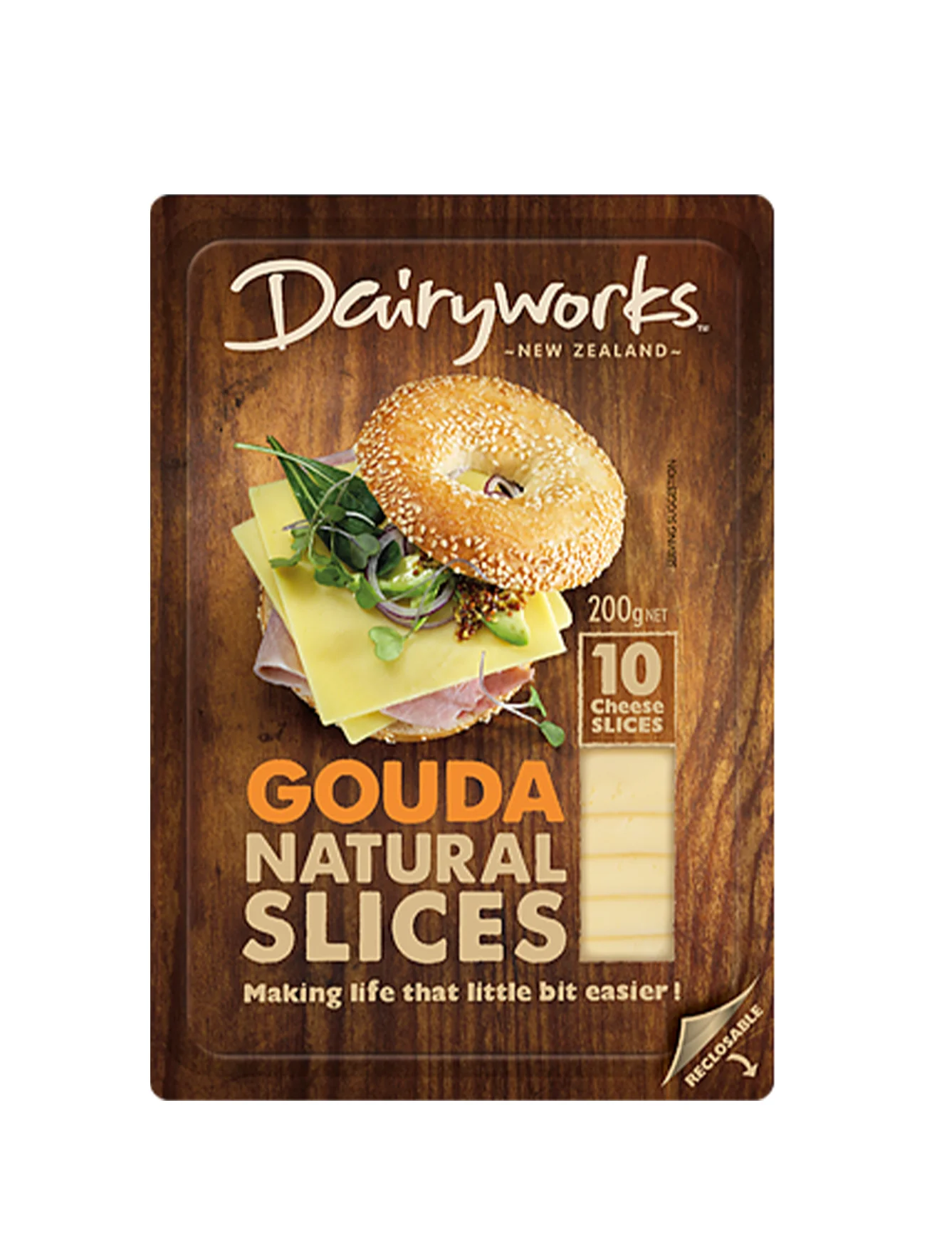 DAIRYWORKS GOUDA NATURAL SLICES 200G