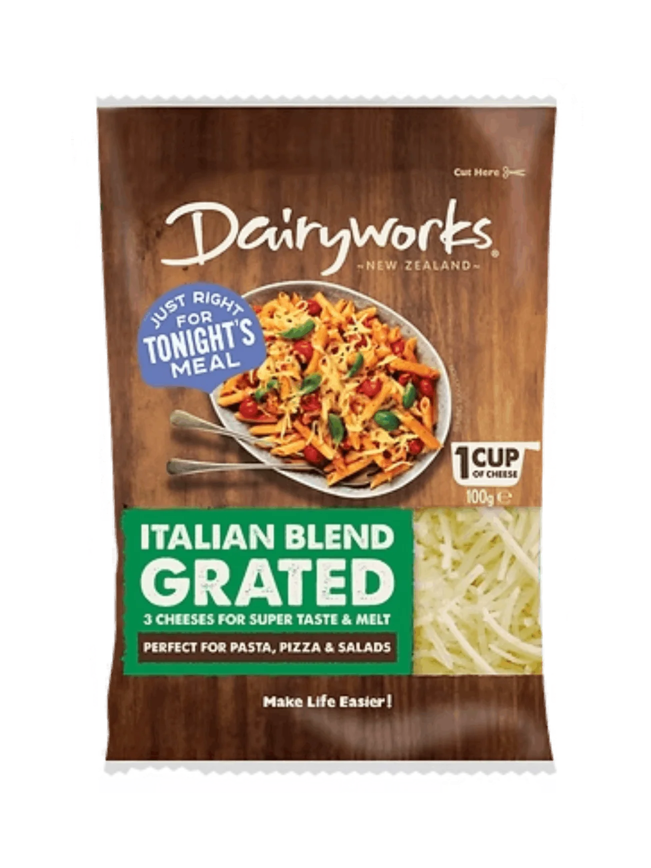 DAIRYWORKS ITALIAN BLEND GRATED 100G