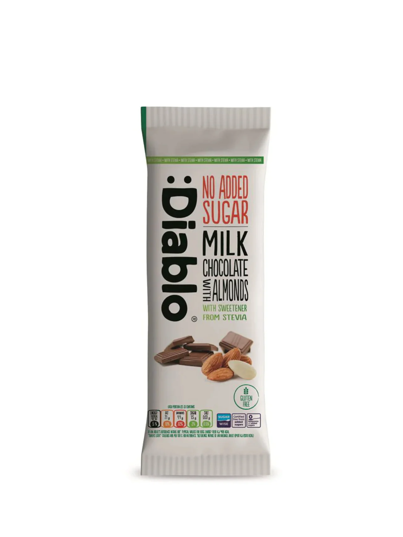 DIABLO STEVIA MILK CHOCOLATE 75G