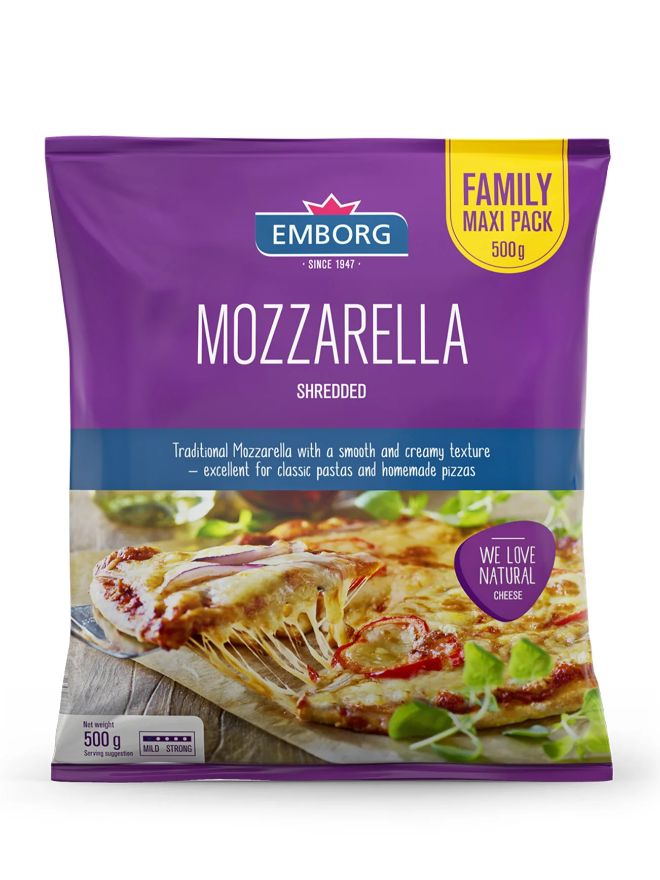 EMBORG MOZZARELLA SHREDDED 500G